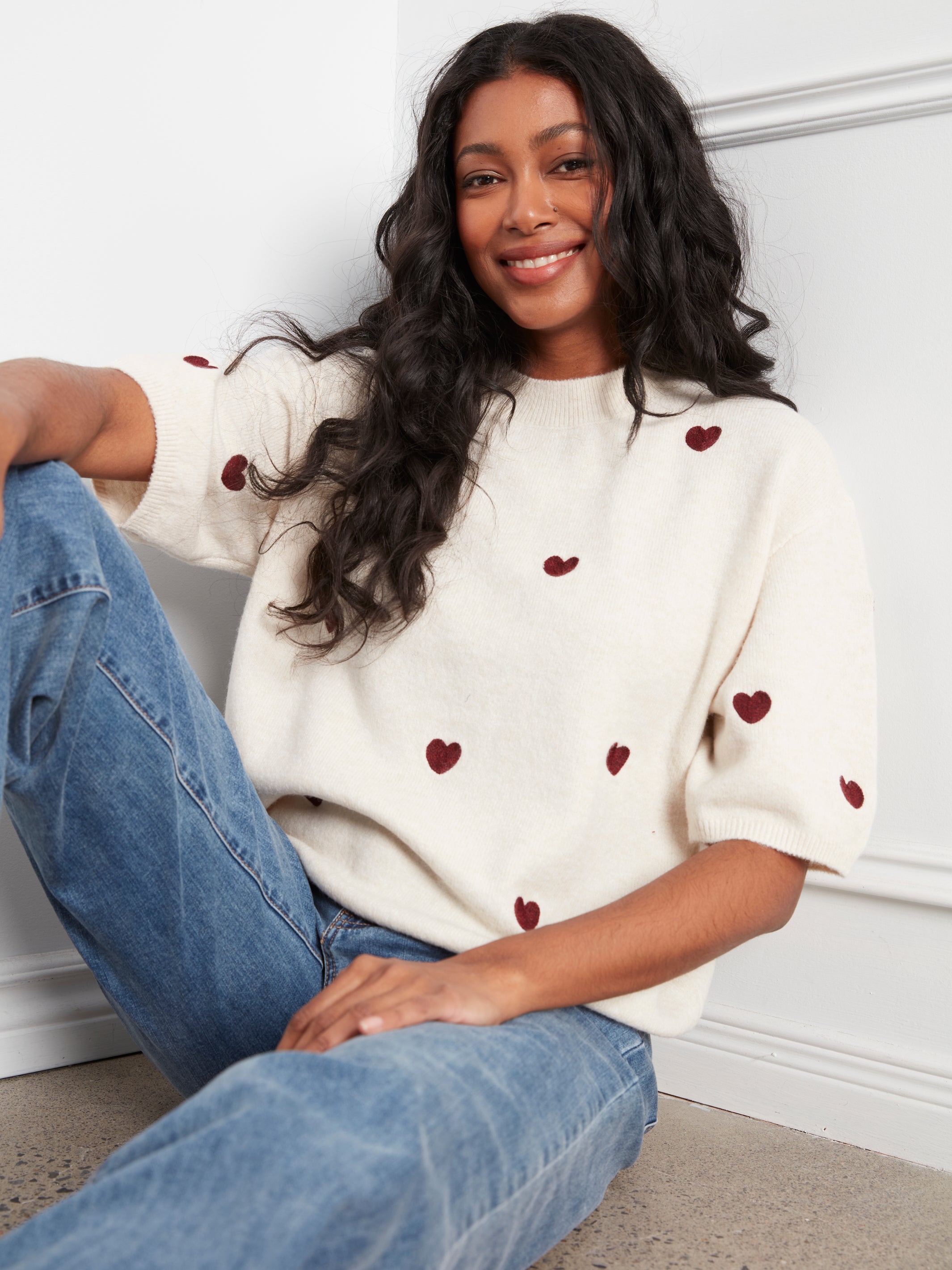 Charlie B Heart Sweater - Style C2858E-707C