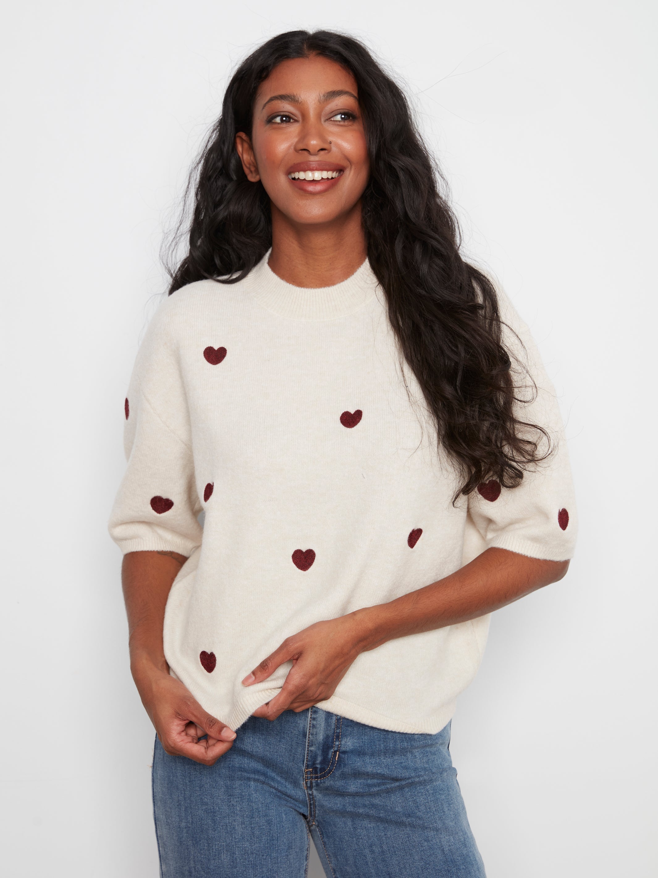 Charlie B Heart Sweater - Style C2858E-707C
