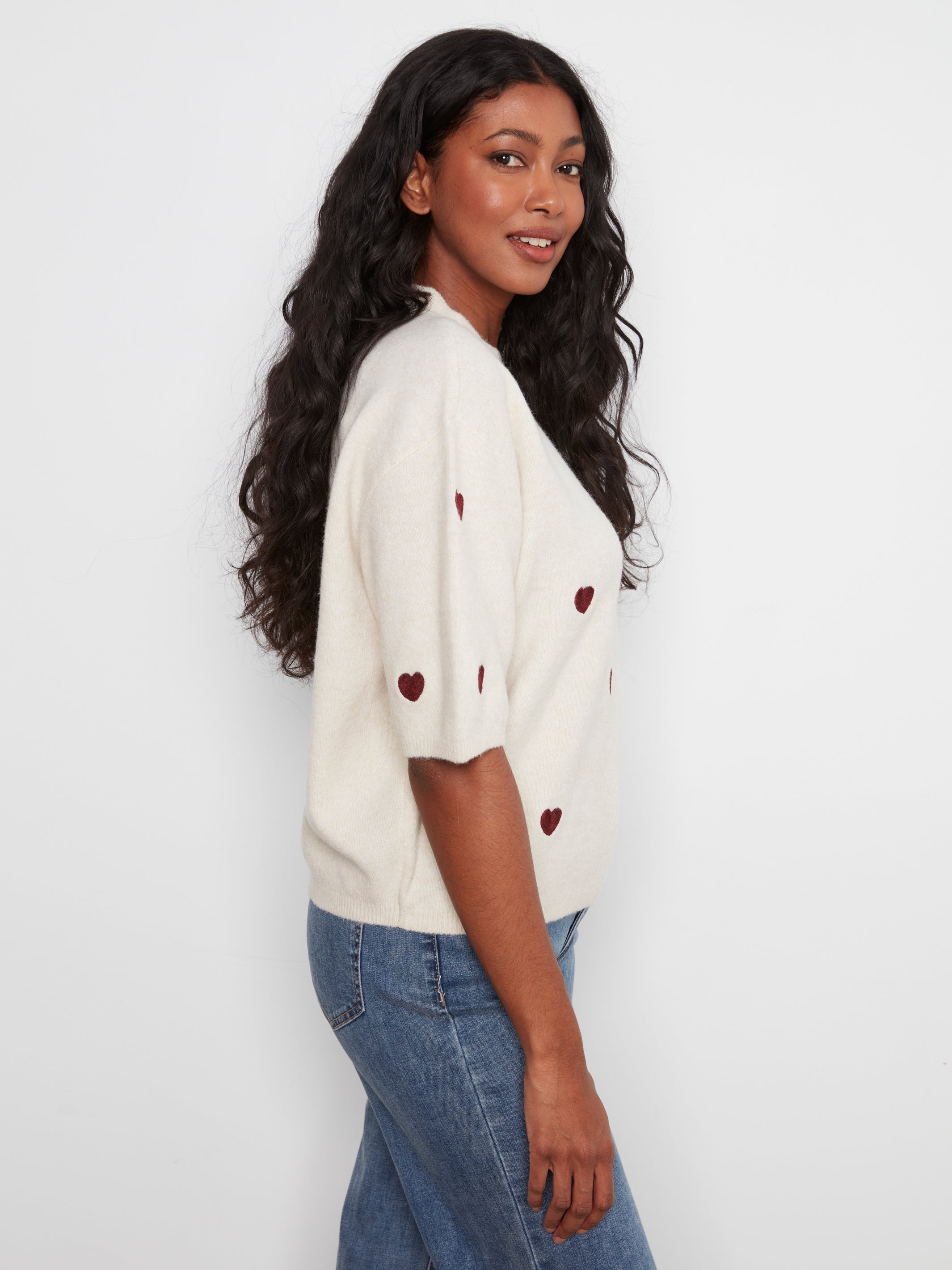 Charlie B Heart Sweater - Style C2858E-707C