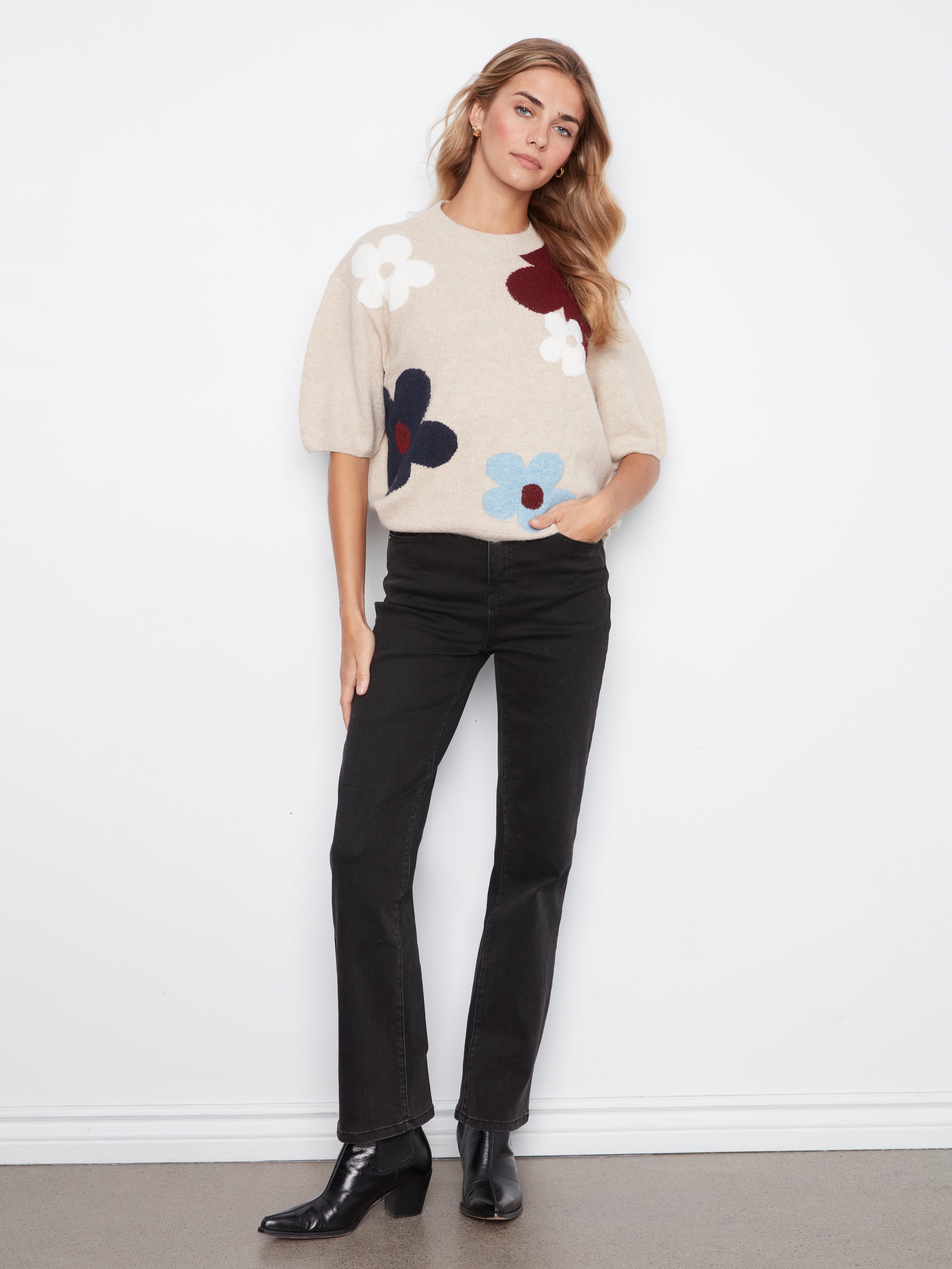 Charlie B Jacquard Sweater - Style C2858J-635C