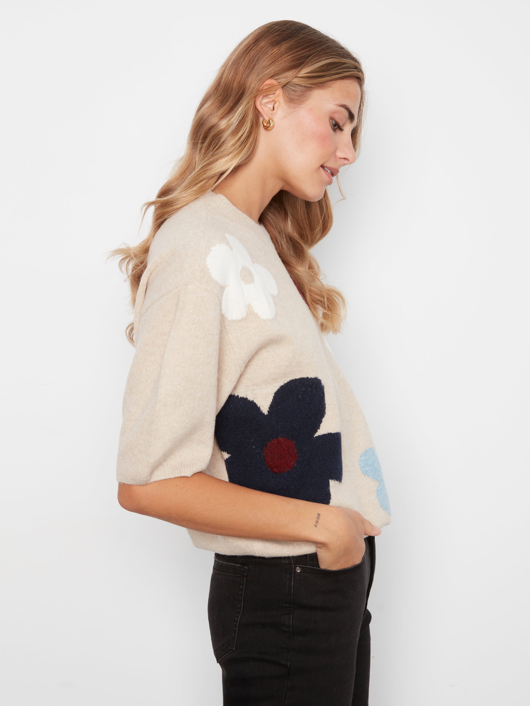 Charlie B Jacquard Sweater - Style C2858J-635C