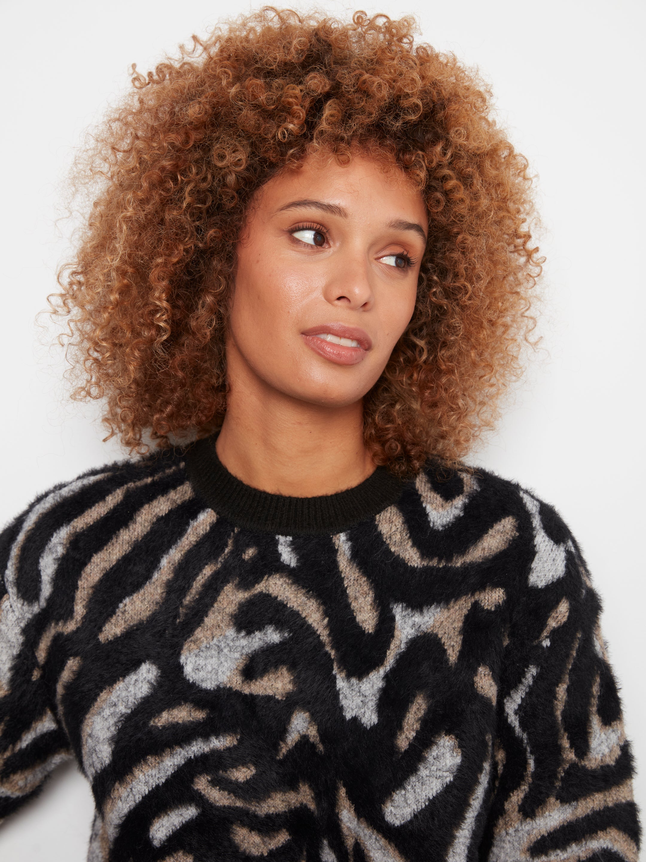 Charlie B Jacquard Sweater - Style C2858J-635C