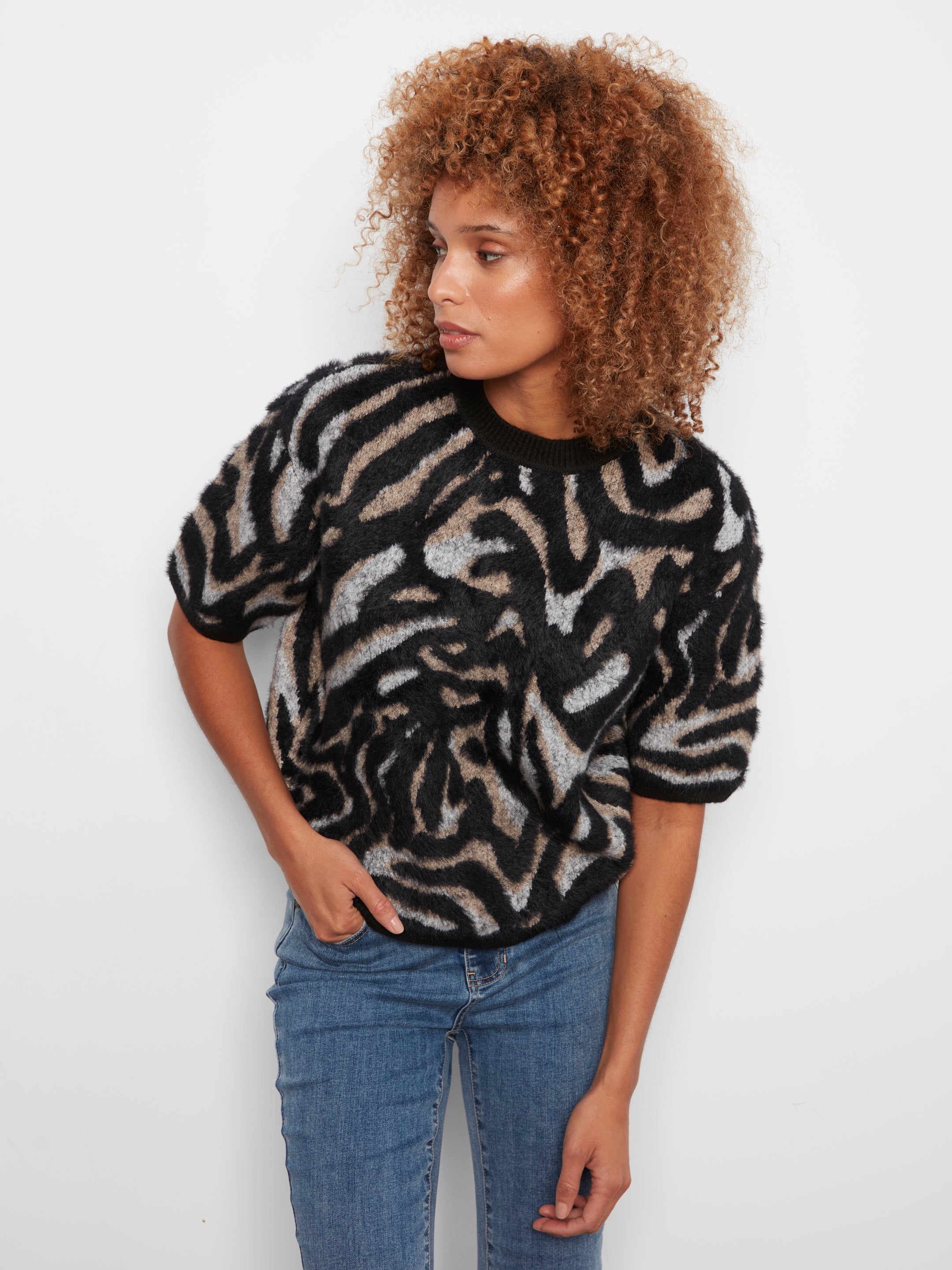 Charlie B Jacquard Sweater - Style C2858J-635C