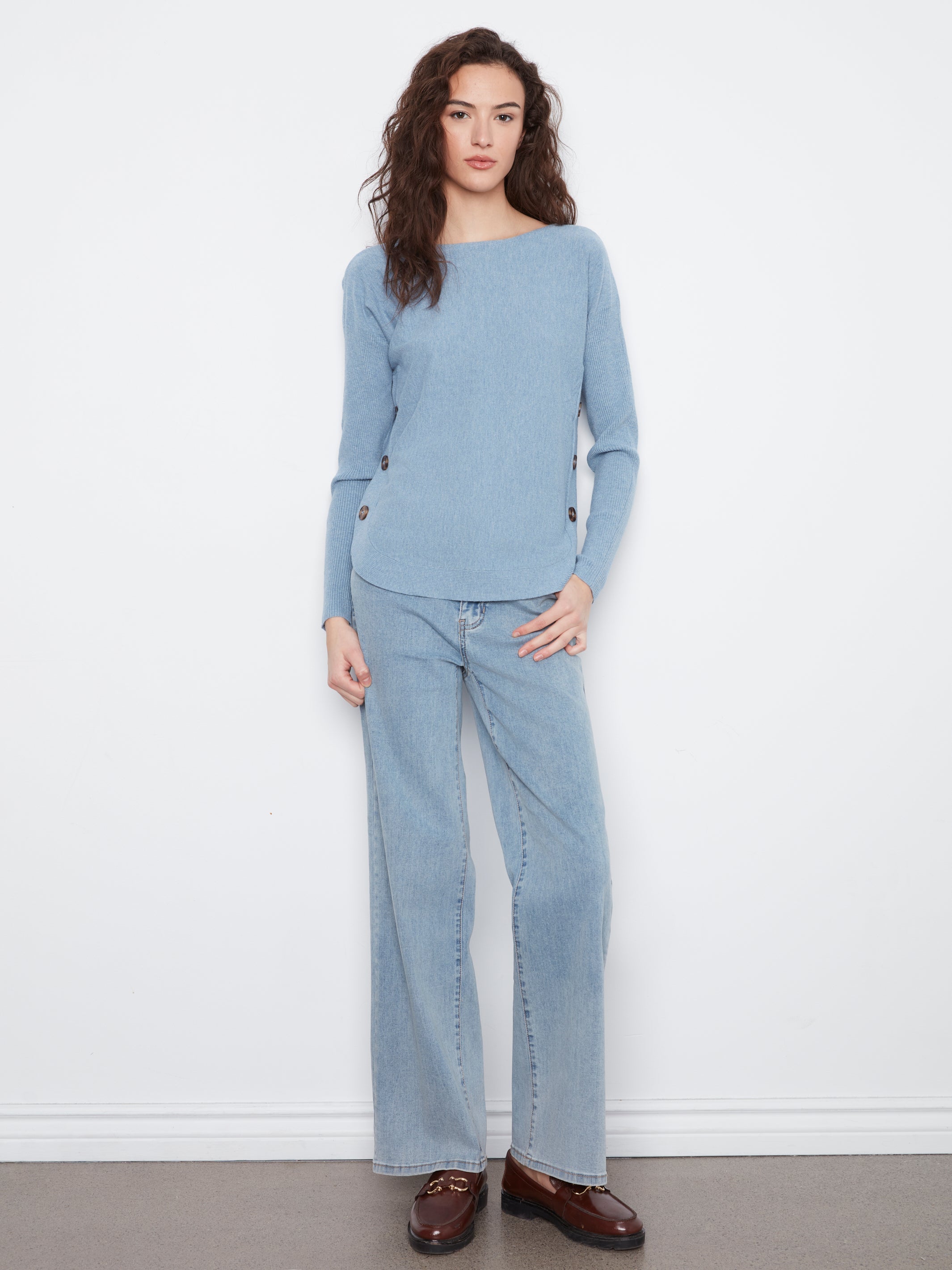 Charlie B Long Sleeve Drop Shoulder Sweater - Style C2871R-464A