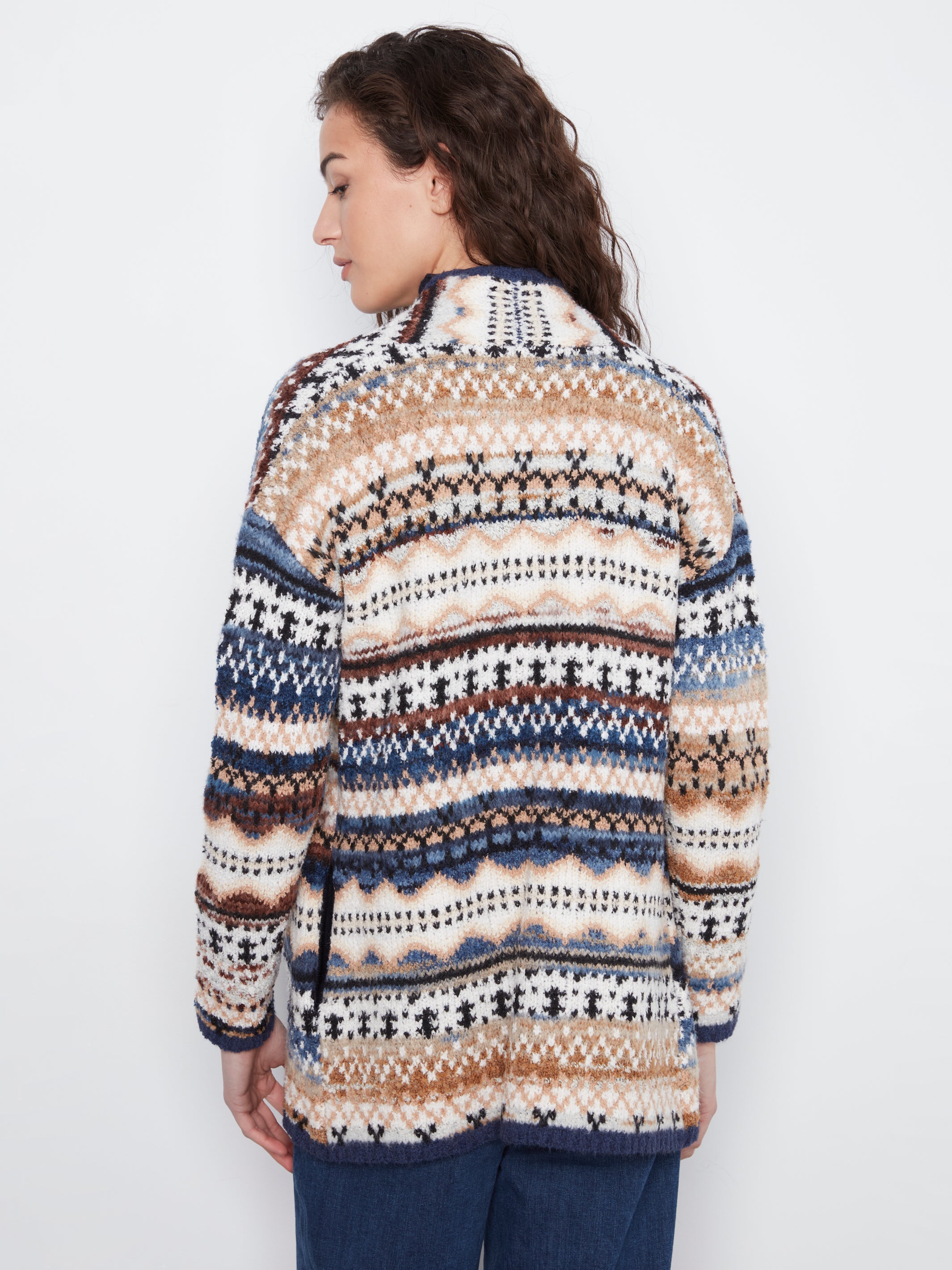 Charlie B Long Jacquard Cardigan - Style C2934RP-646C
