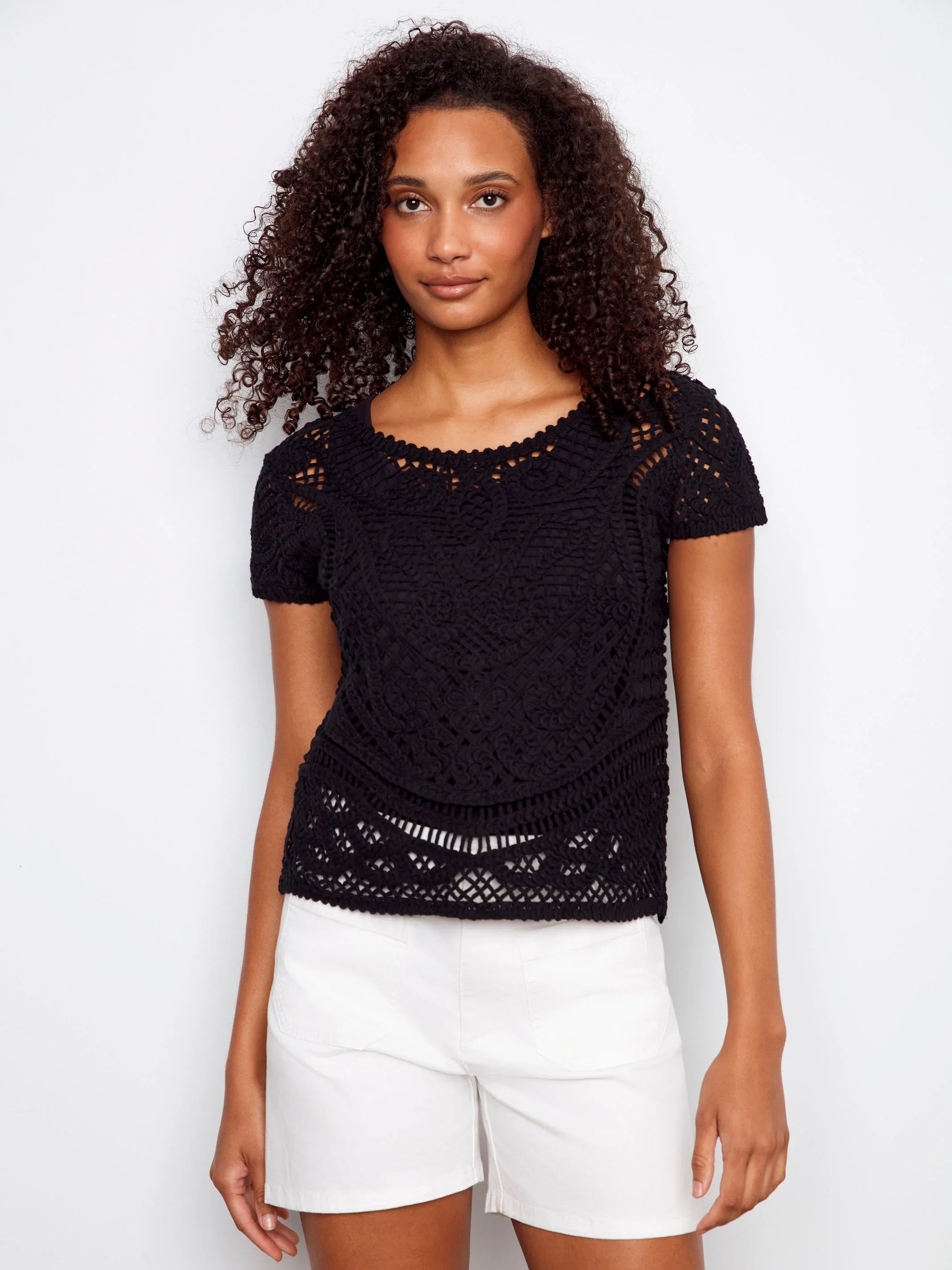 Crochet Short-Sleeve Reversible Sweater