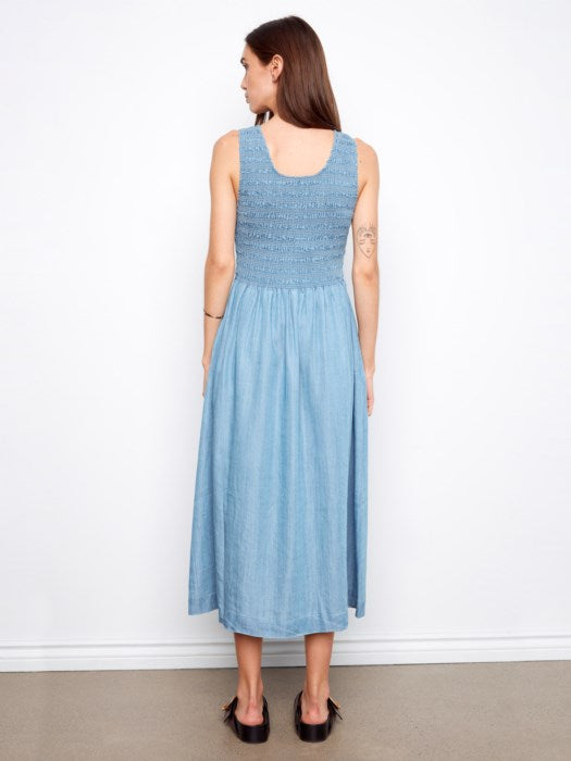 Sleeveless Smocked Maxi Dress