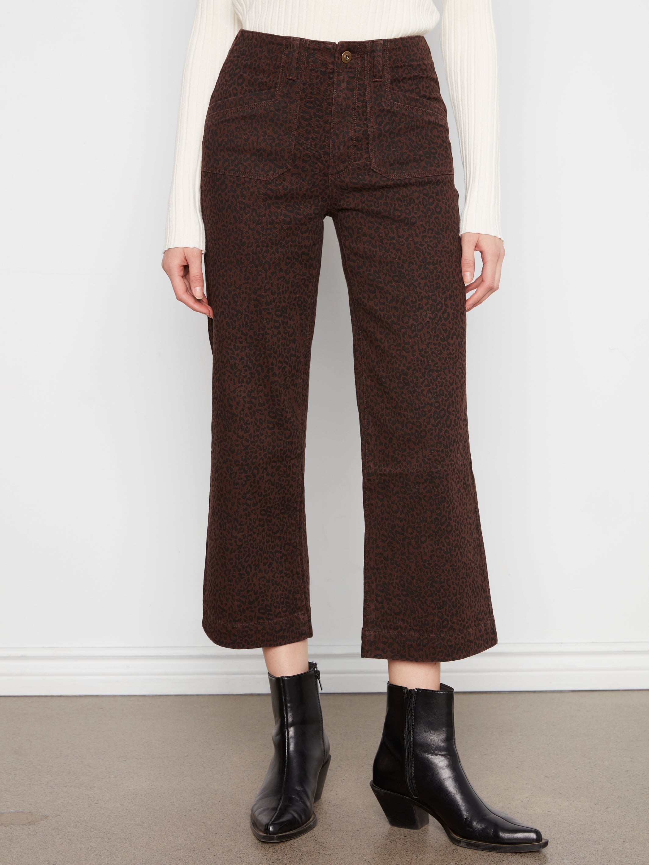 Charlie B Prntd Crop Wide-Leg Twill Pant - Style C5660RP-671C