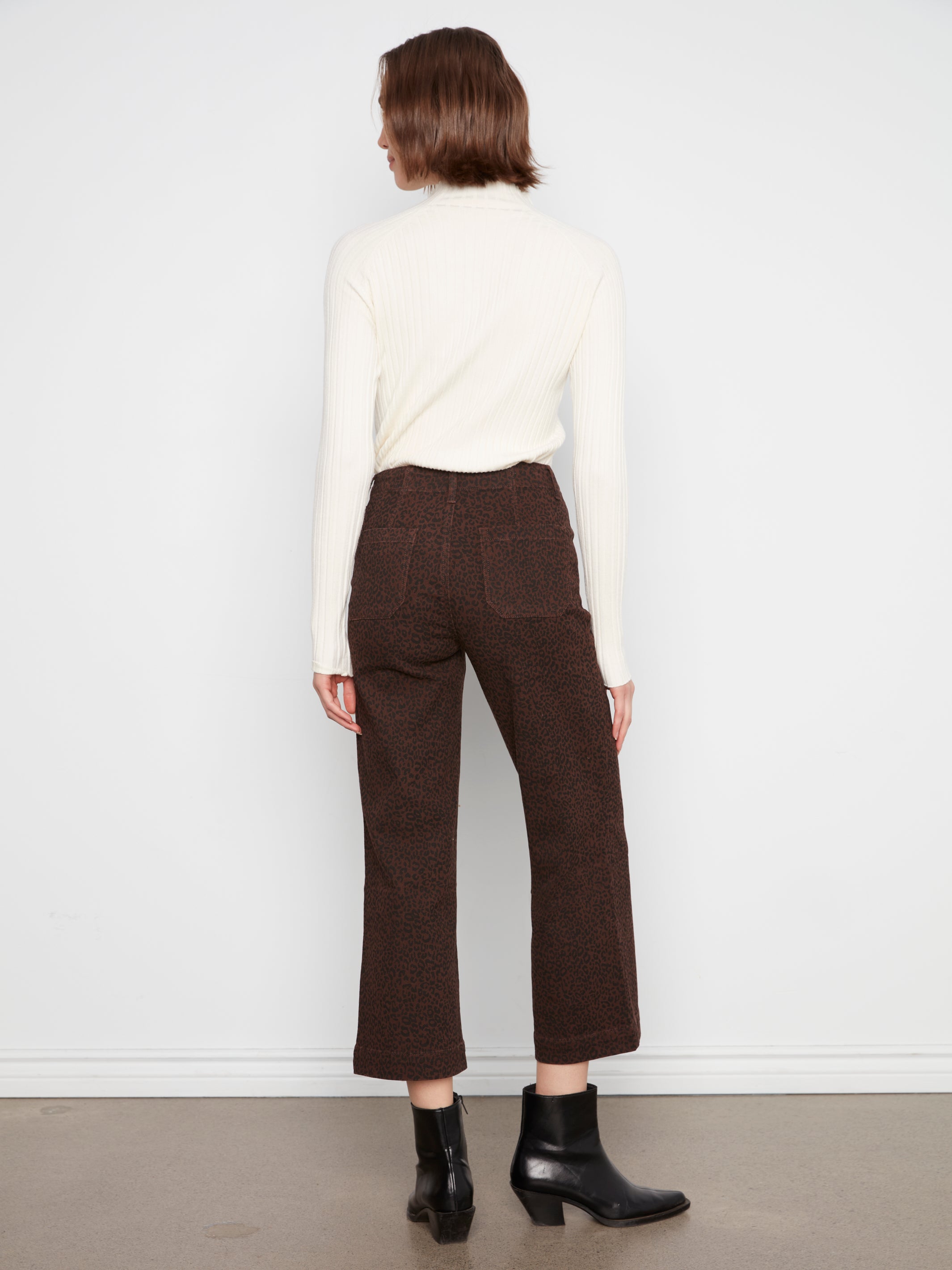 Charlie B Prntd Crop Wide-Leg Twill Pant - Style C5660RP-671C