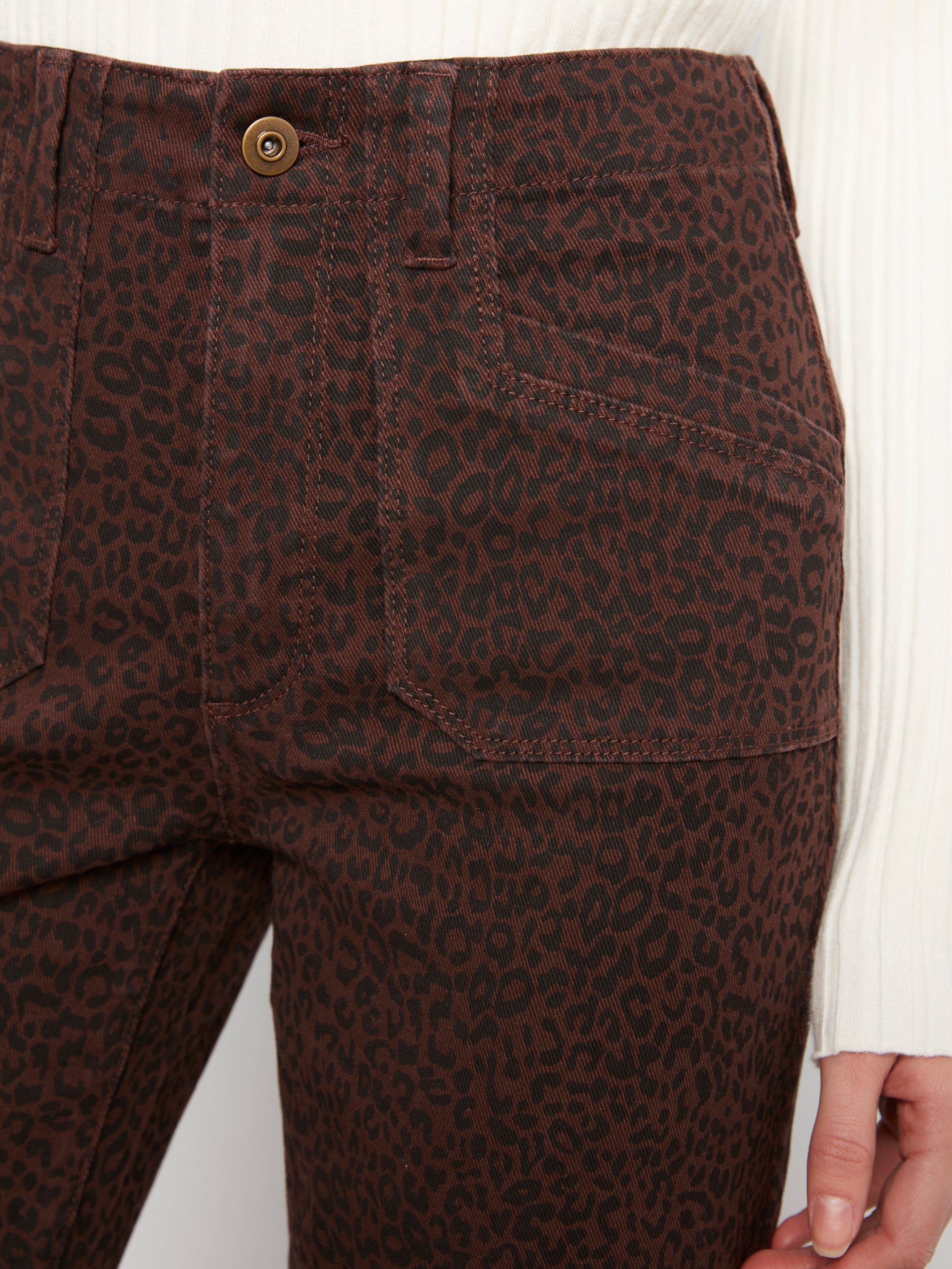 Prntd Crop Wide-Leg Twill Pant