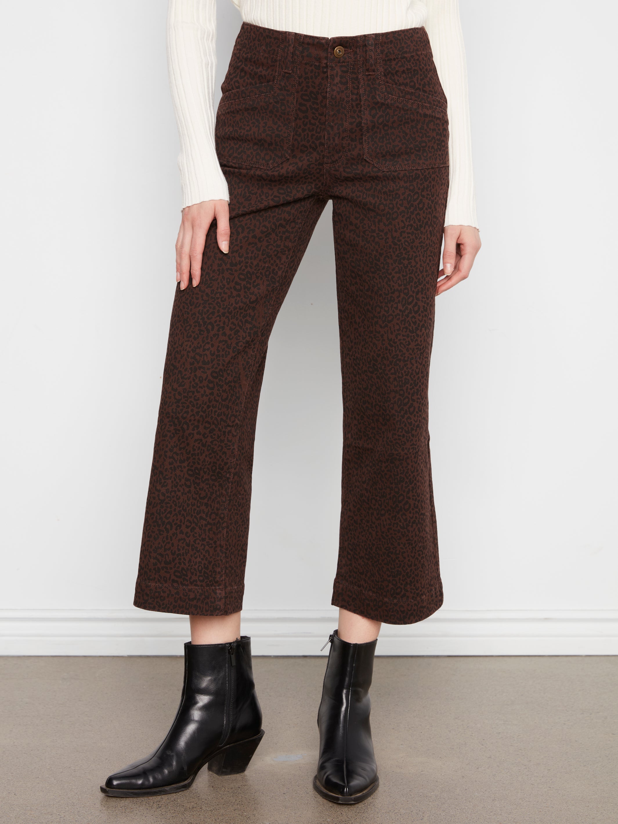 Charlie B Prntd Crop Wide-Leg Twill Pant - Style C5660RP-671C