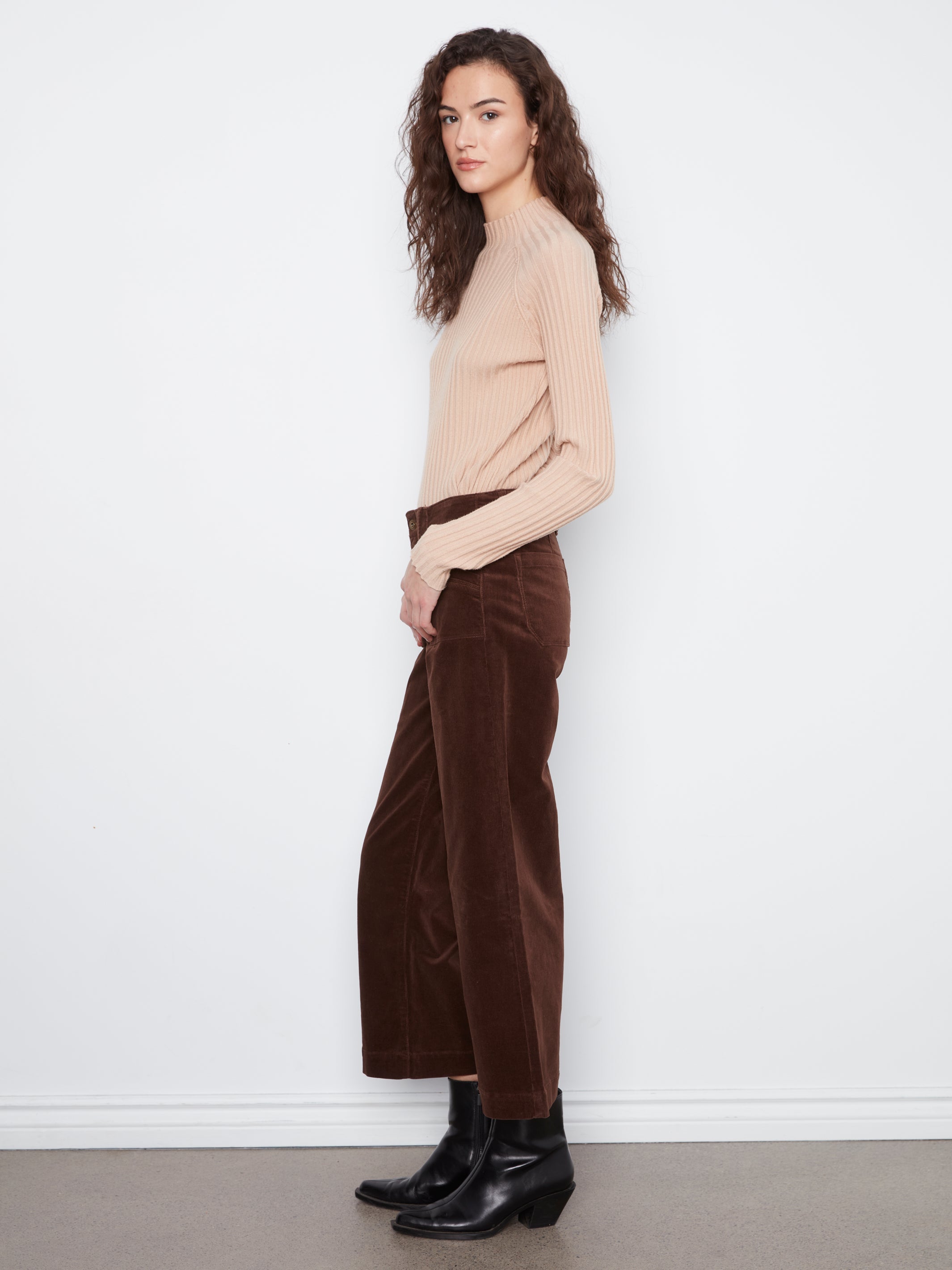 Carlie B Printed Crop Wide-Leg Twill Pant - Style C5660RR-660B