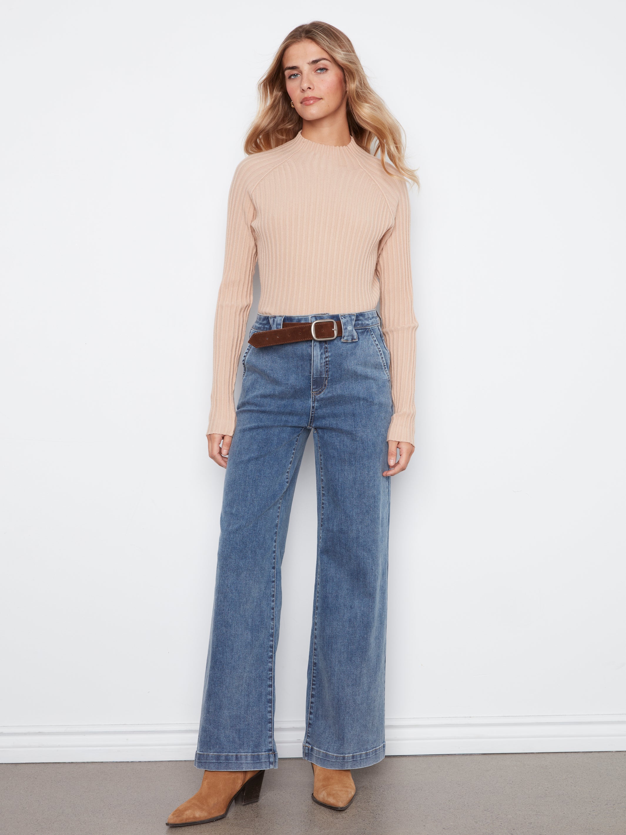 Charlie B Printed Crop Wide-Leg Twill Pant - Style C5807-431A
