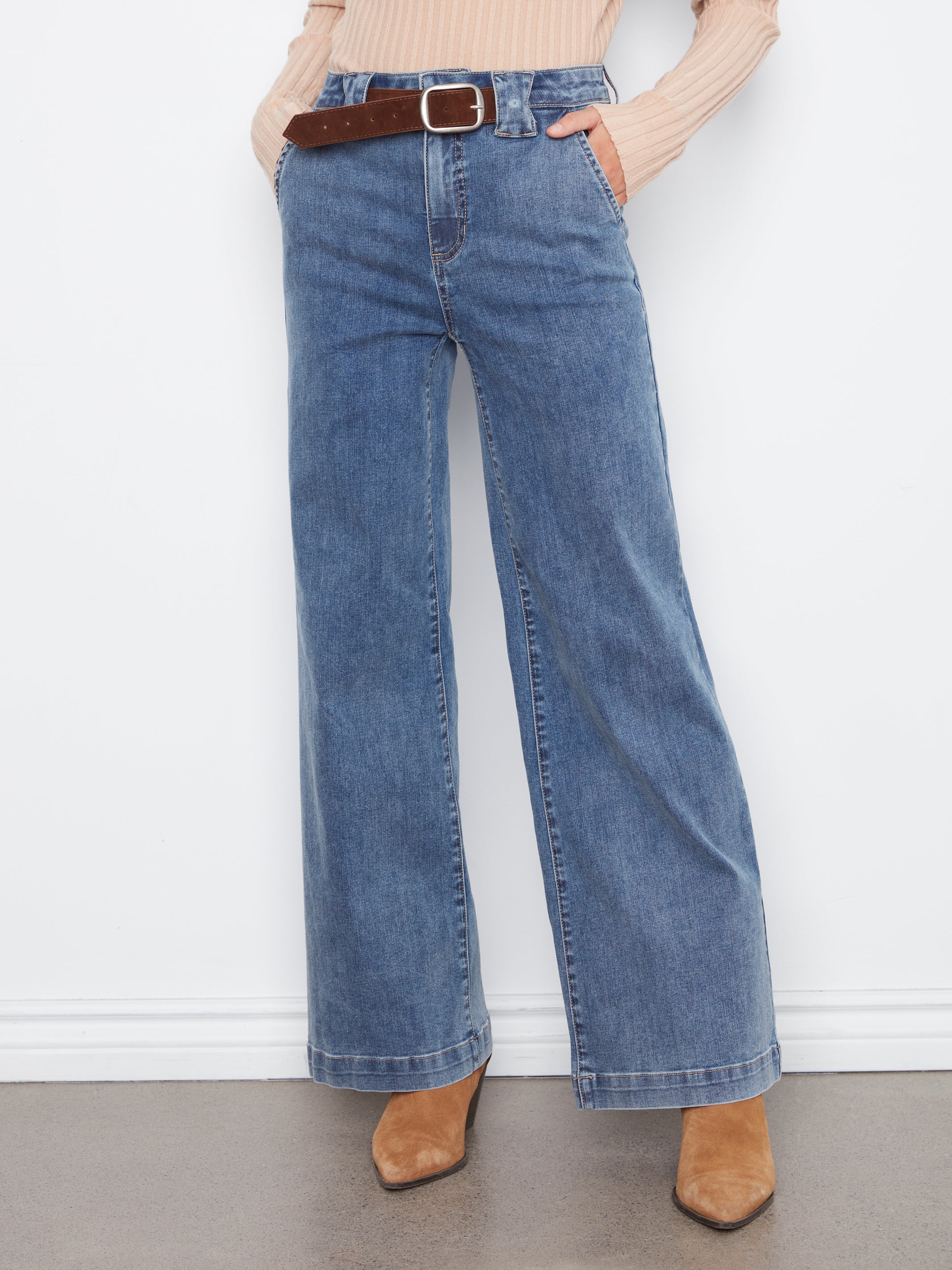 Charlie B Printed Crop Wide-Leg Twill Pant - Style C5807-431A