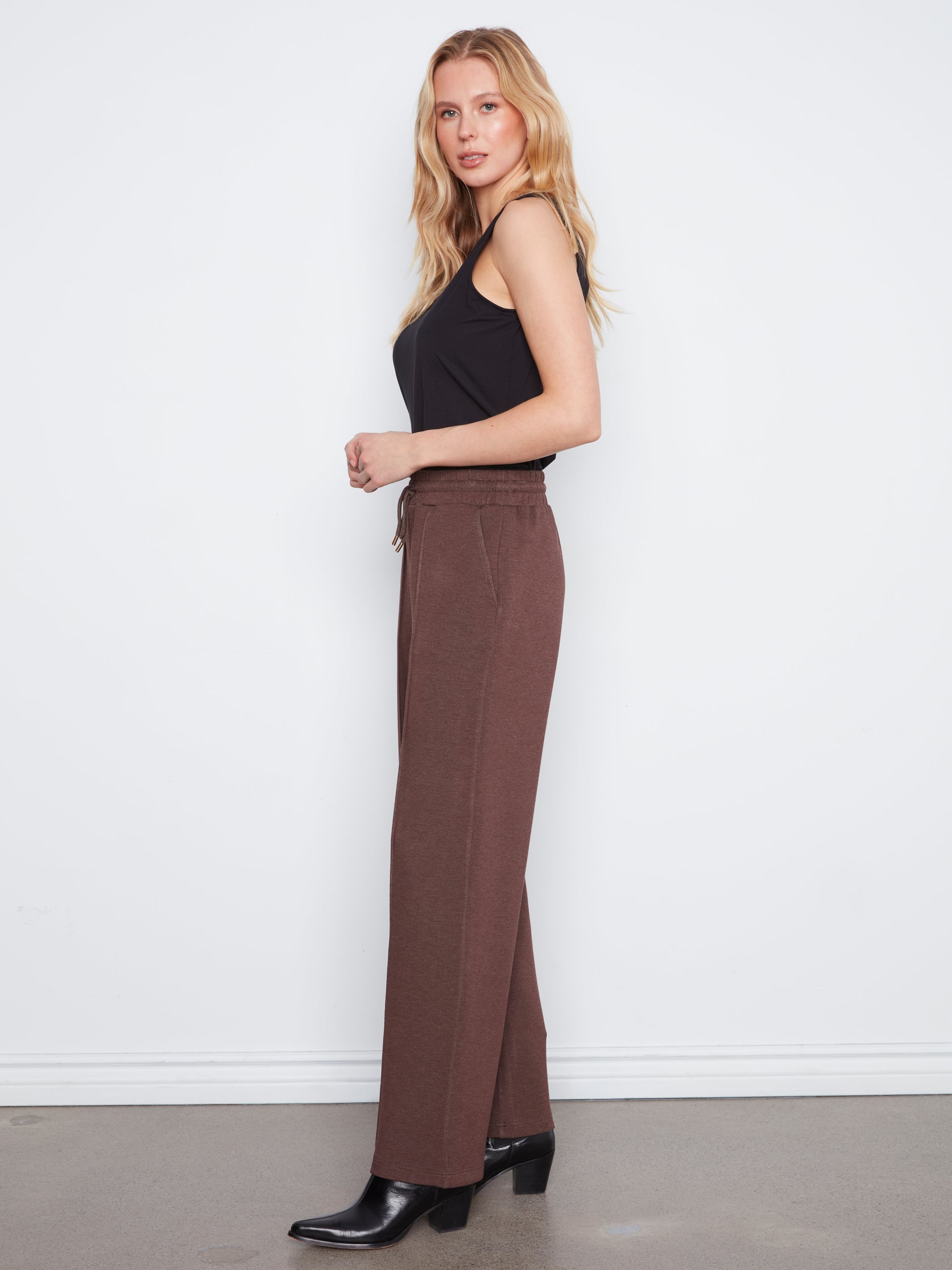Charlie B Soft Scuba Wide Leg Jogger Pants - Style C5818-825C