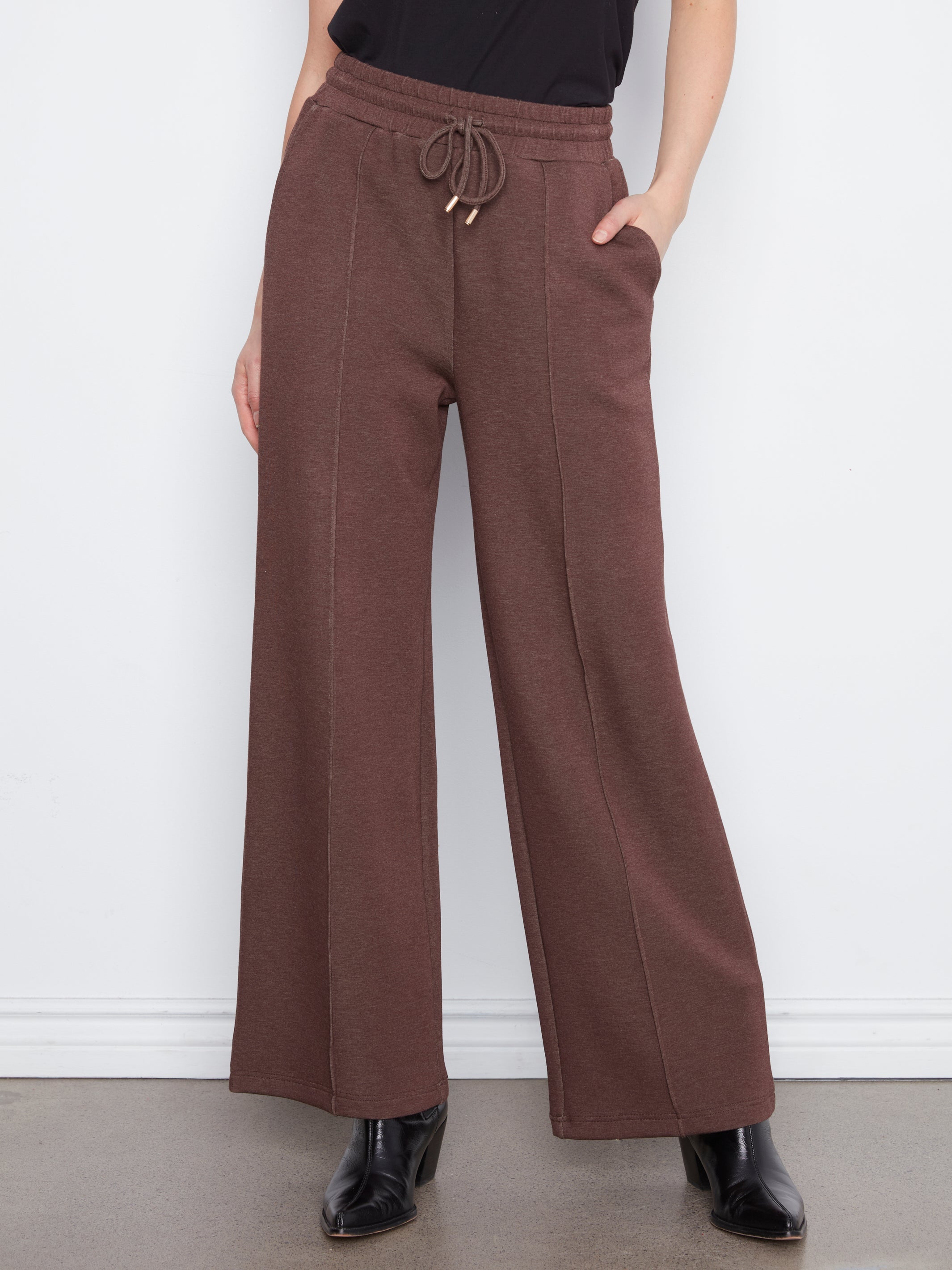 Charlie B Soft Scuba Wide Leg Jogger Pants - Style C5818-825C