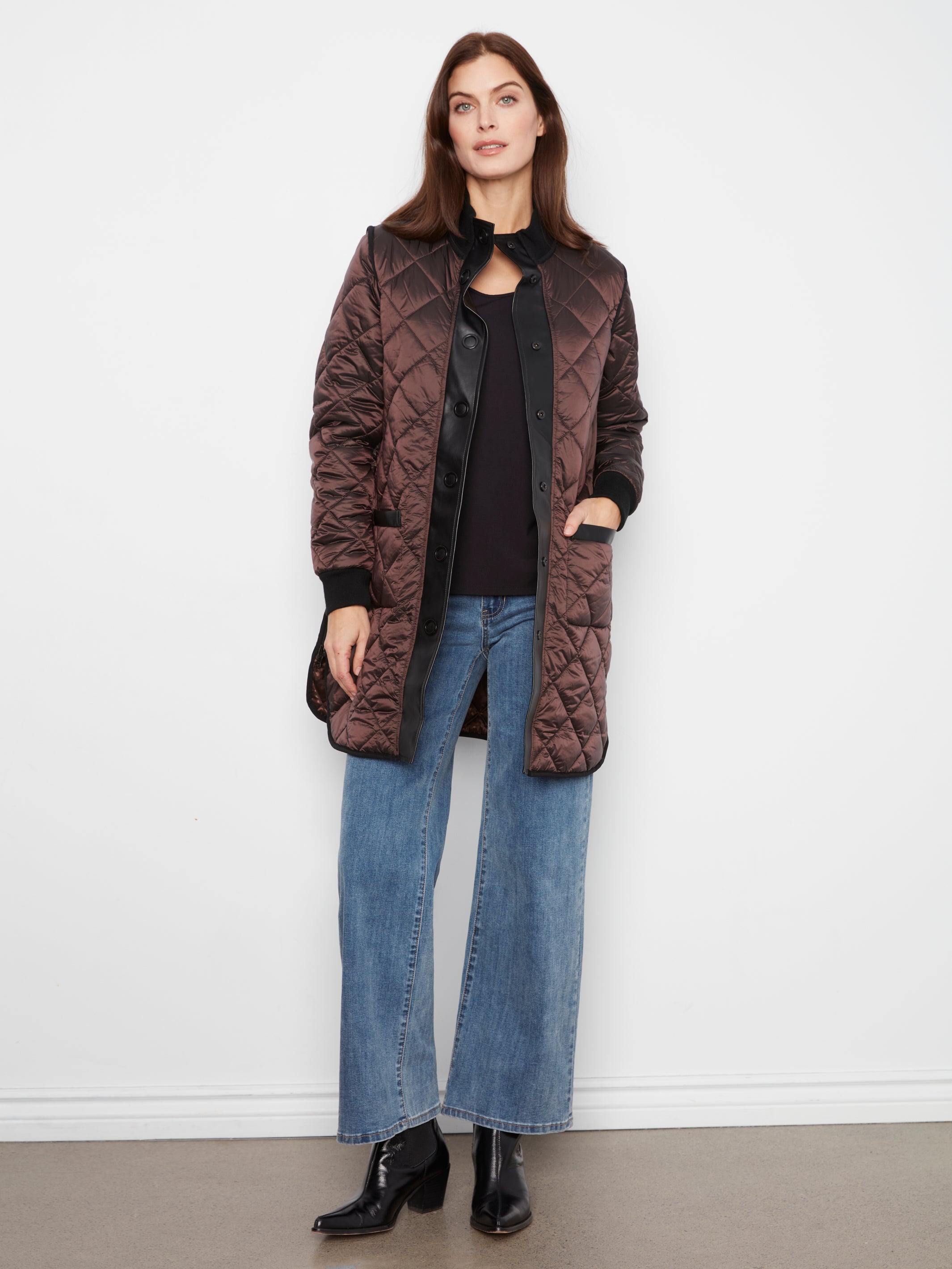 Charlie B Reversible Solid Puffer Jacket - Style Reversible