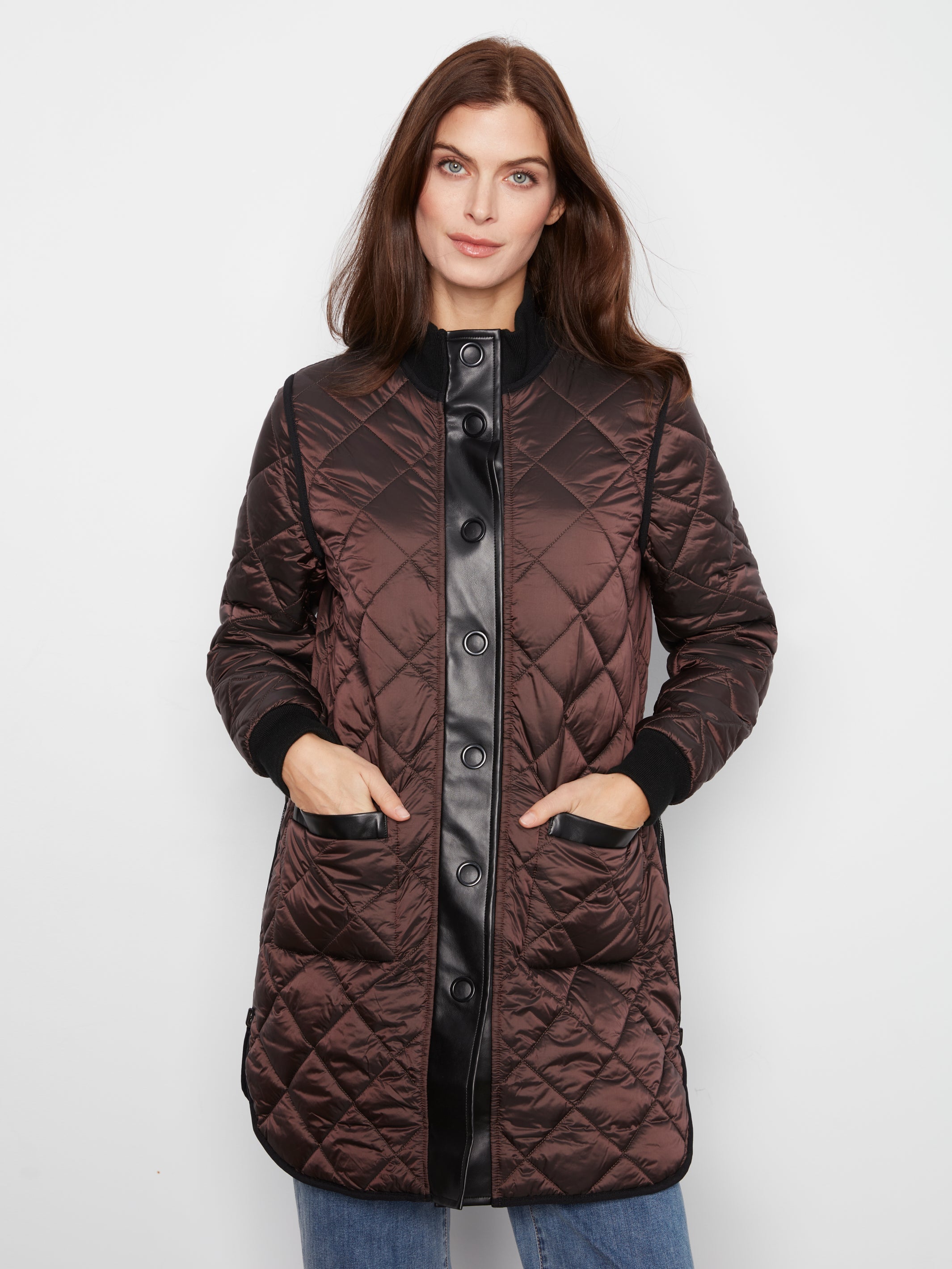 Charlie B Reversible Solid Puffer Jacket - Style Reversible