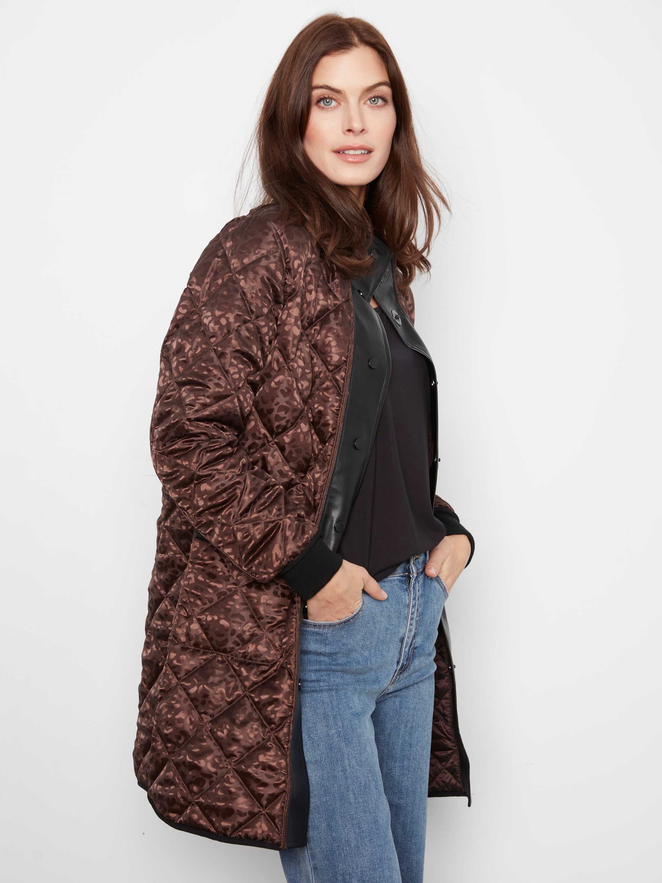 Charlie B Reversible Solid Puffer Jacket - Style Reversible