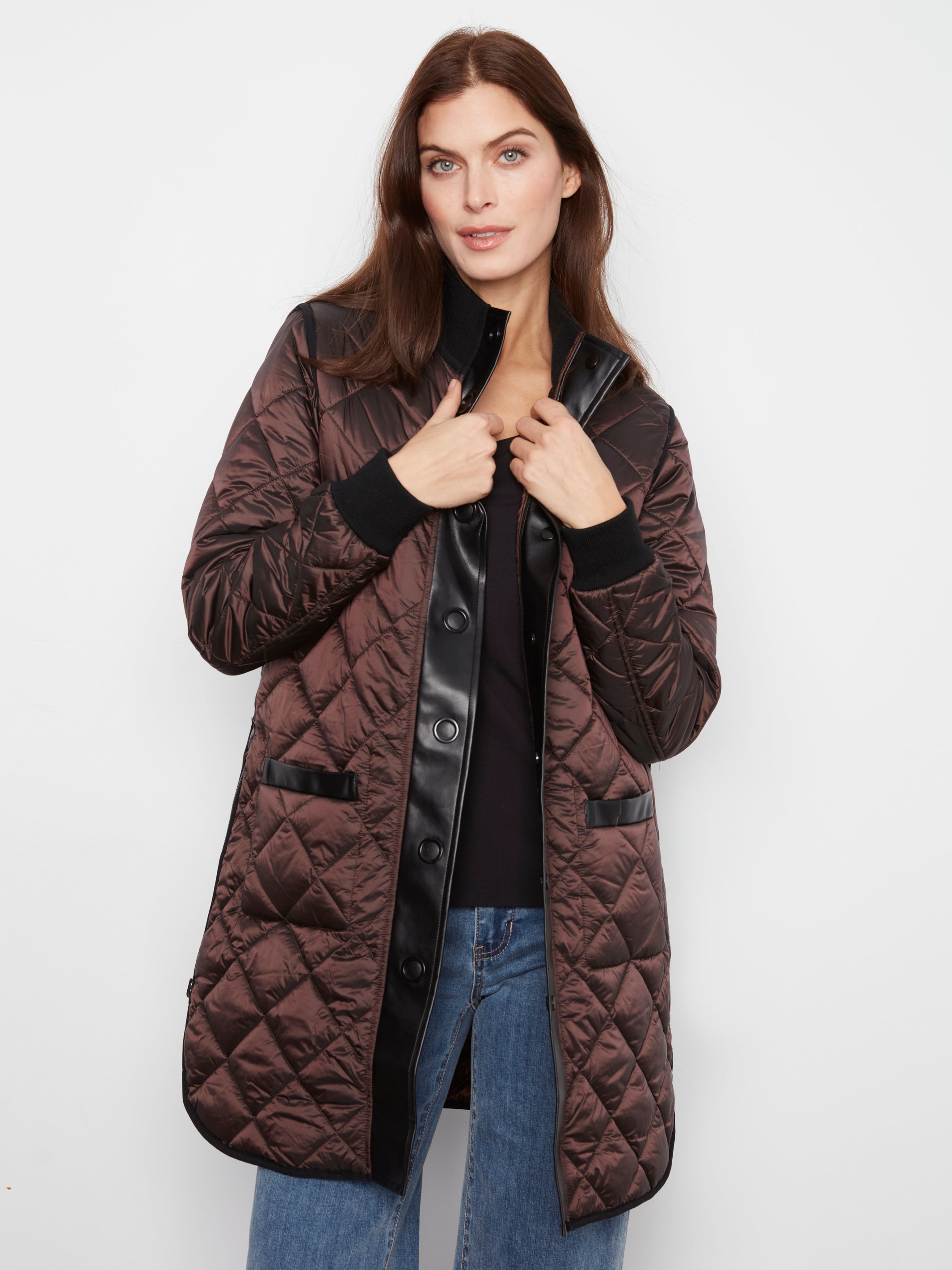 Charlie B Reversible Solid Puffer Jacket - Style Reversible