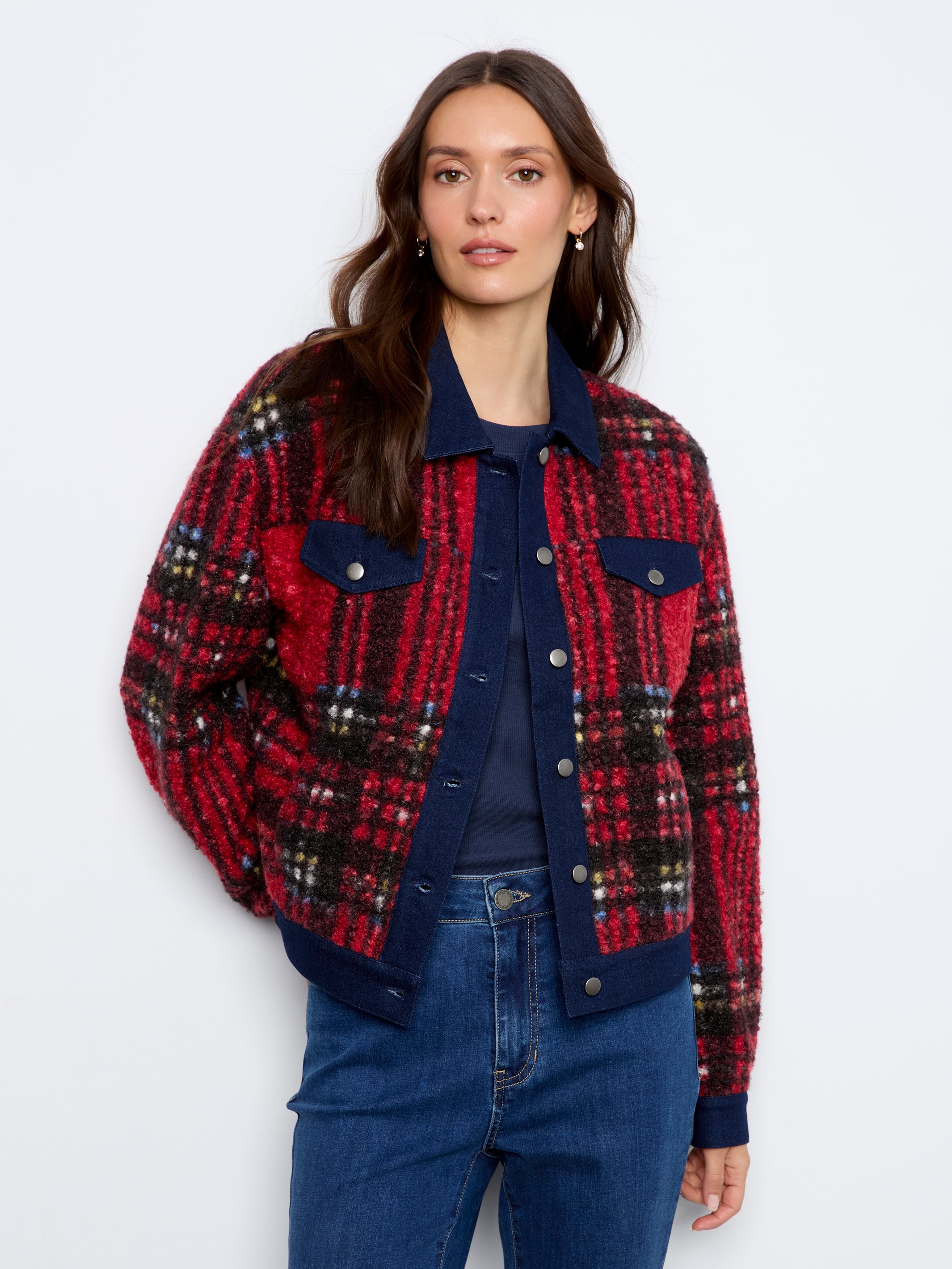 Tweed Denim Contrast Jacket