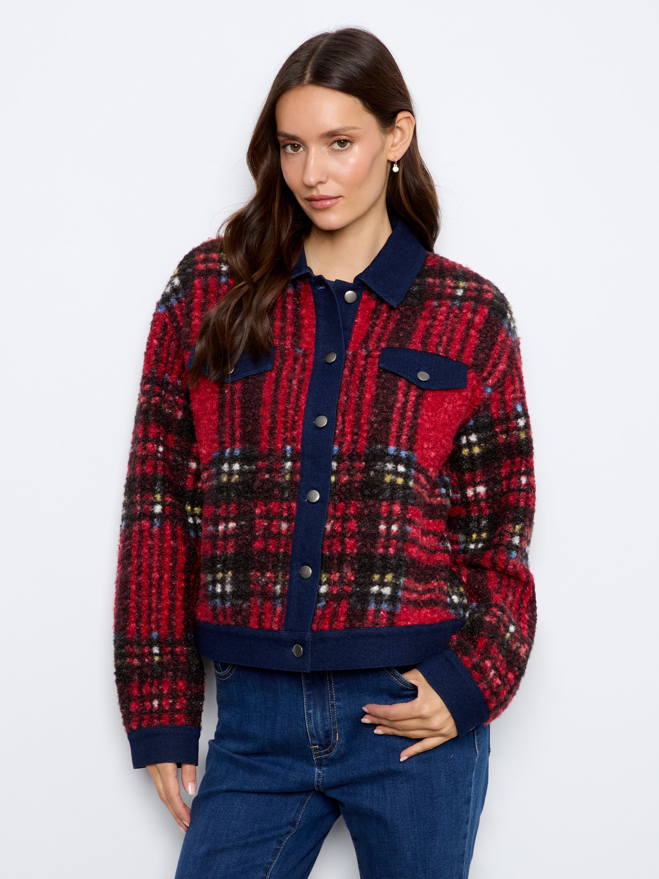 Tweed Denim Contrast Jacket