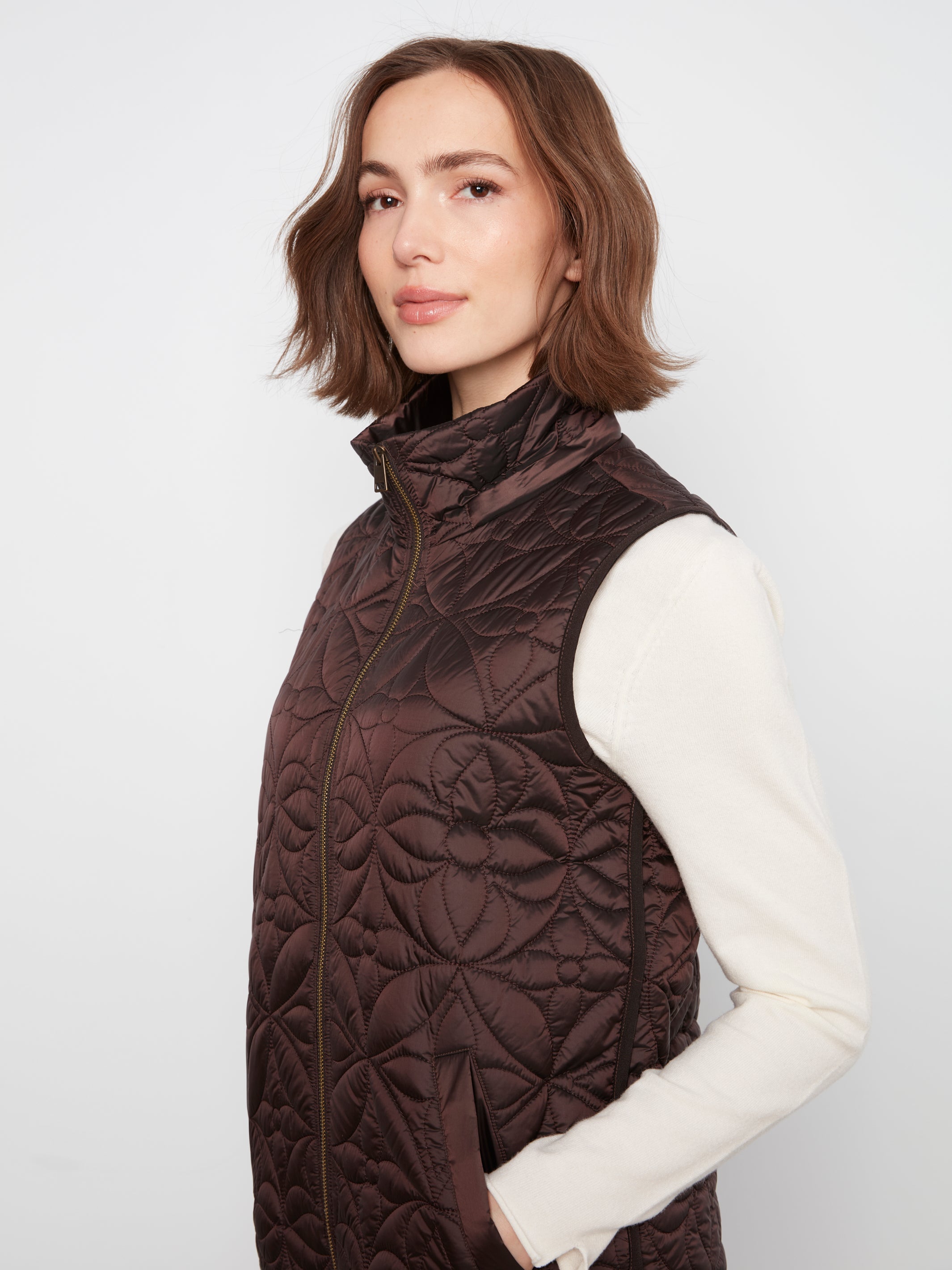 Charlie B Long Puffer Vest - Style C6426-135B
