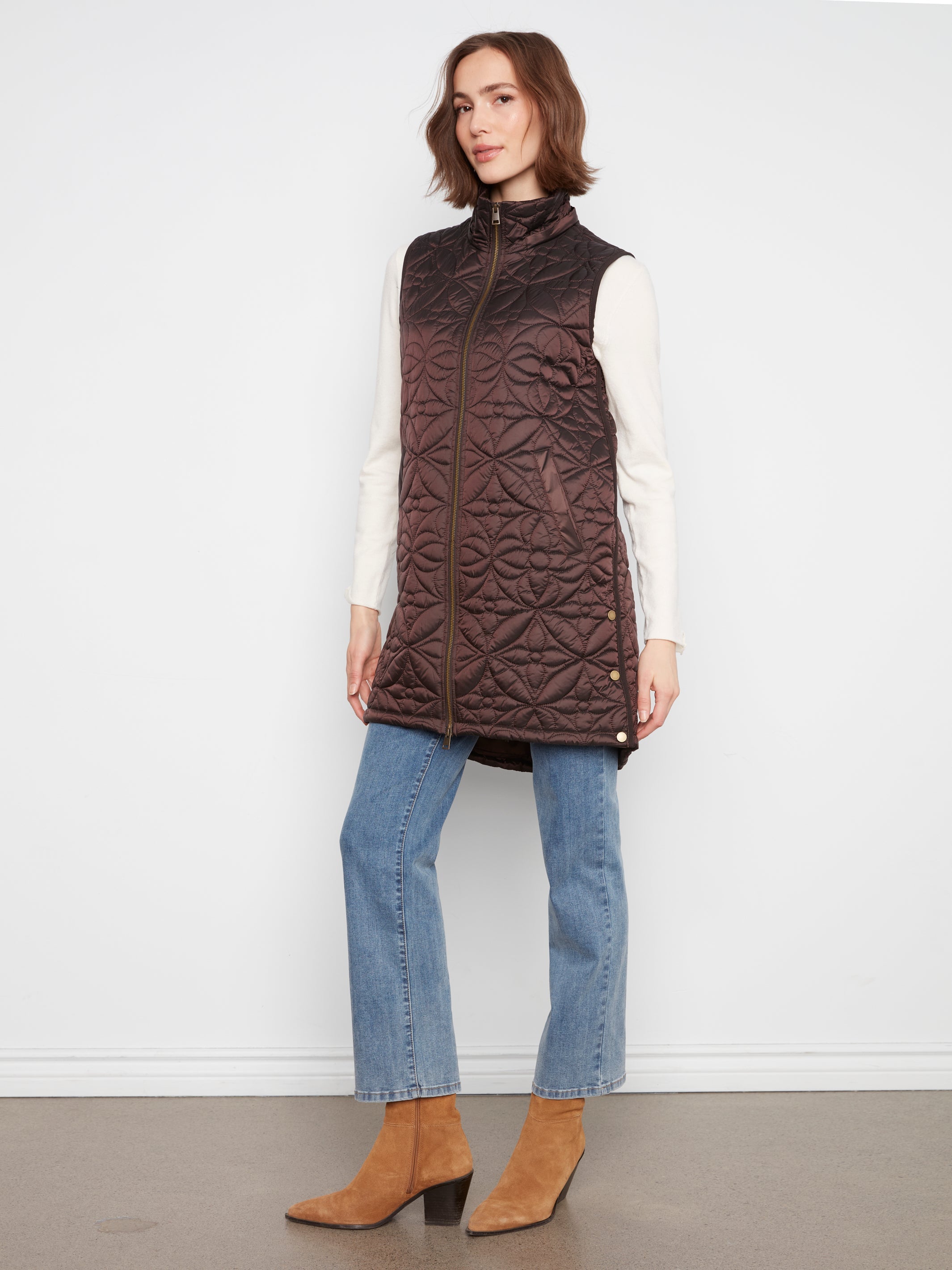 Charlie B Long Puffer Vest - Style C6426-135B