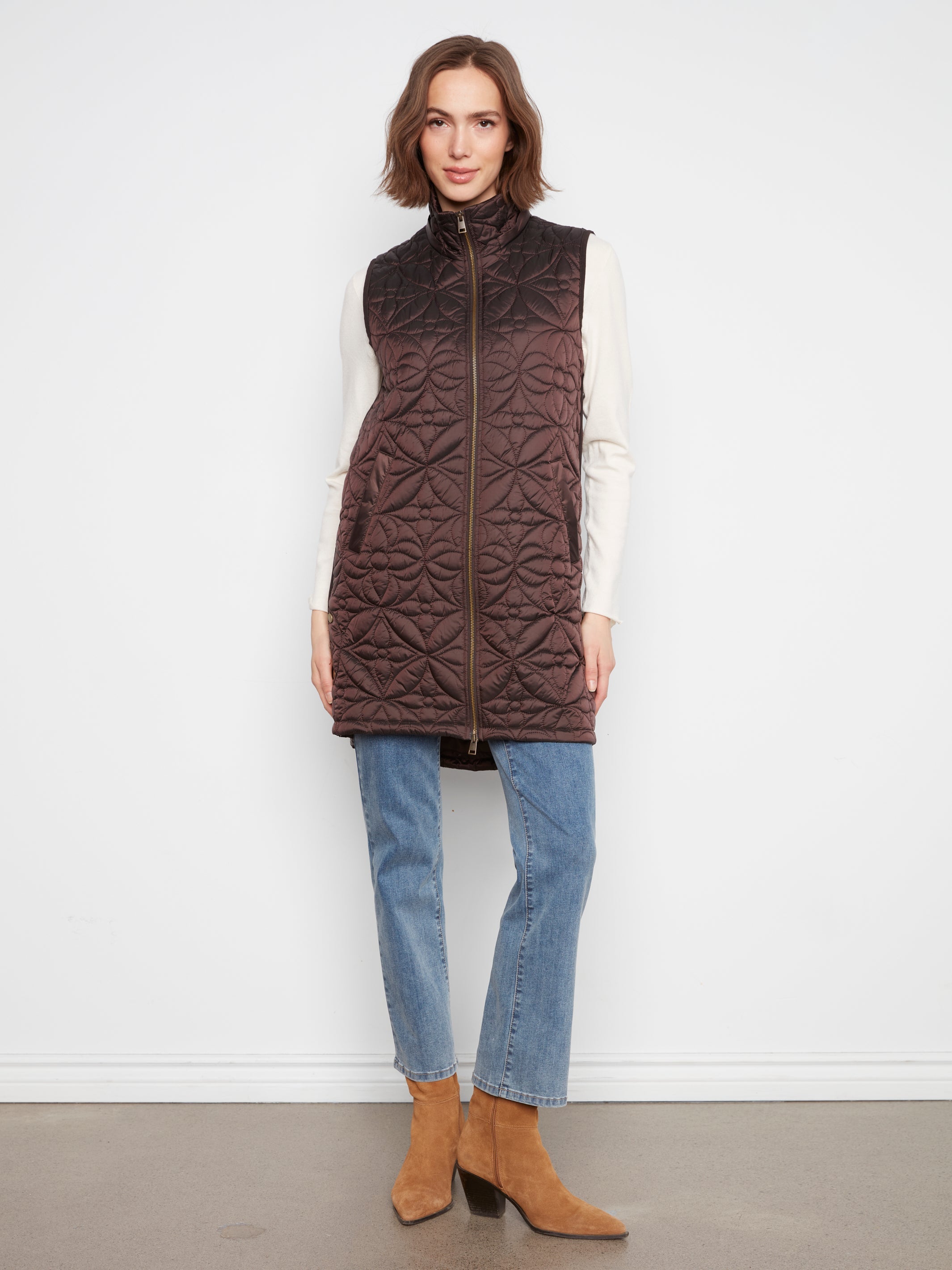 Charlie B Long Puffer Vest - Style C6426-135B