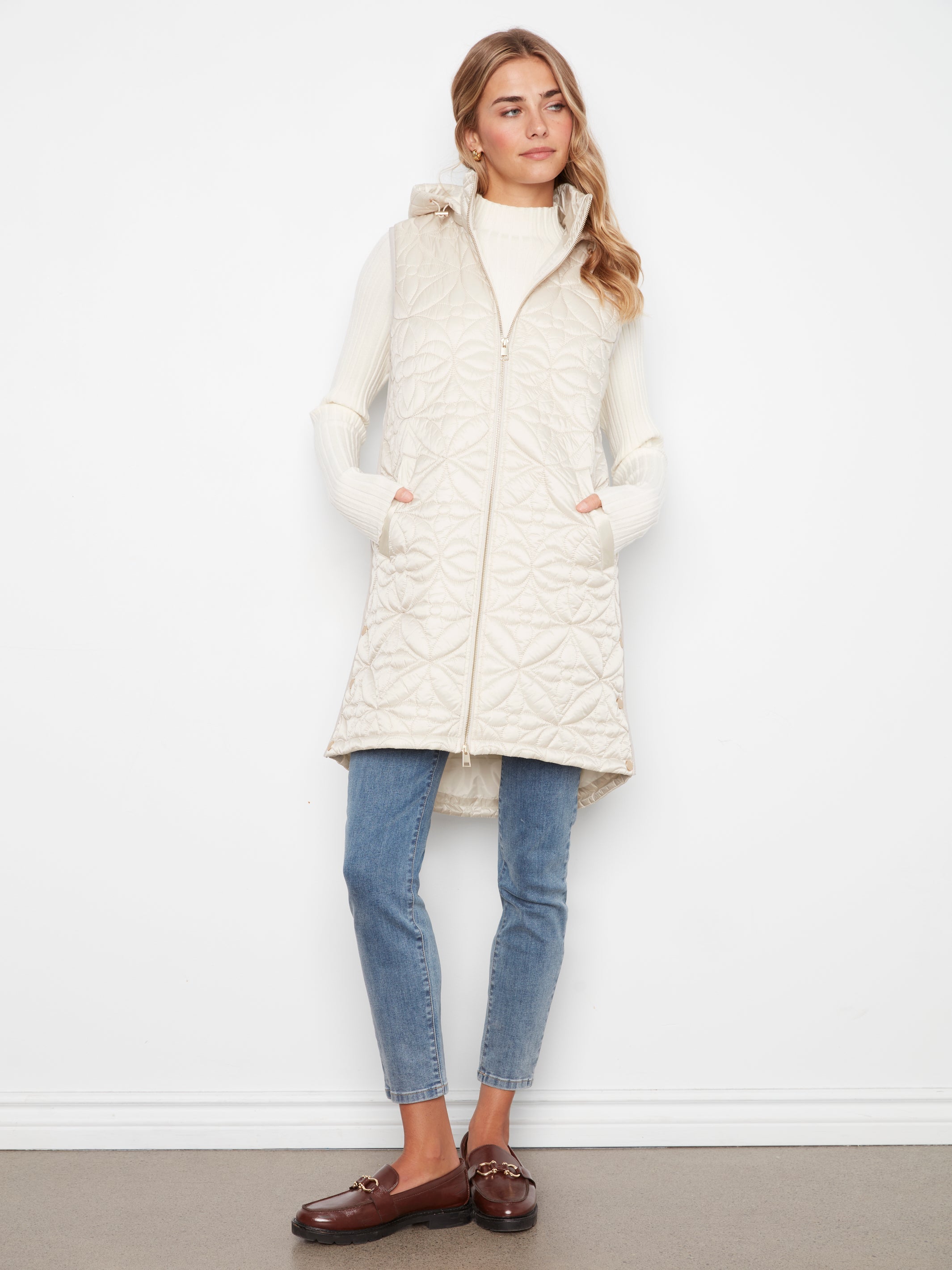Charlie B Long Puffer Vest - Style C6426-135B