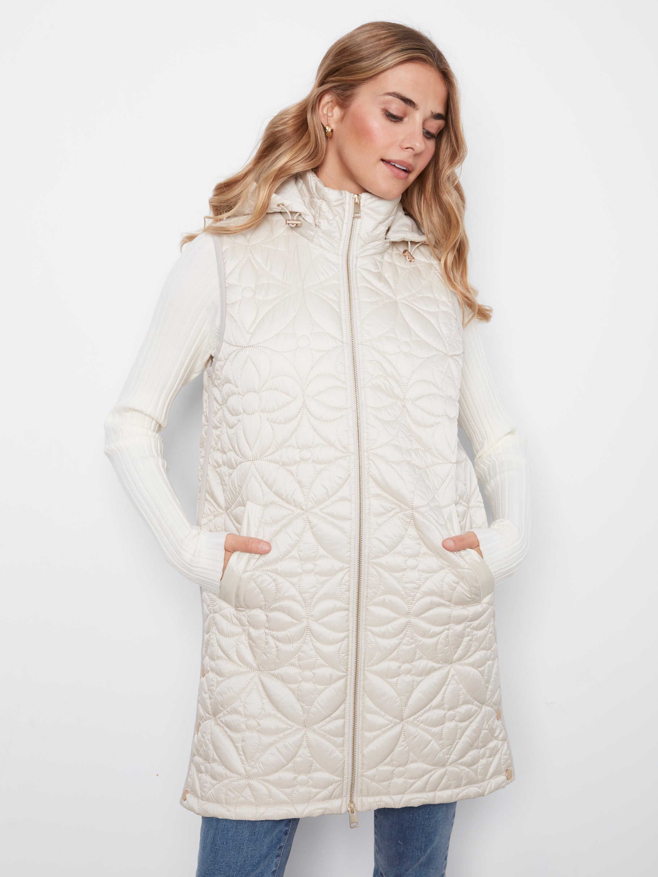 Charlie B Long Puffer Vest - Style C6426-135B