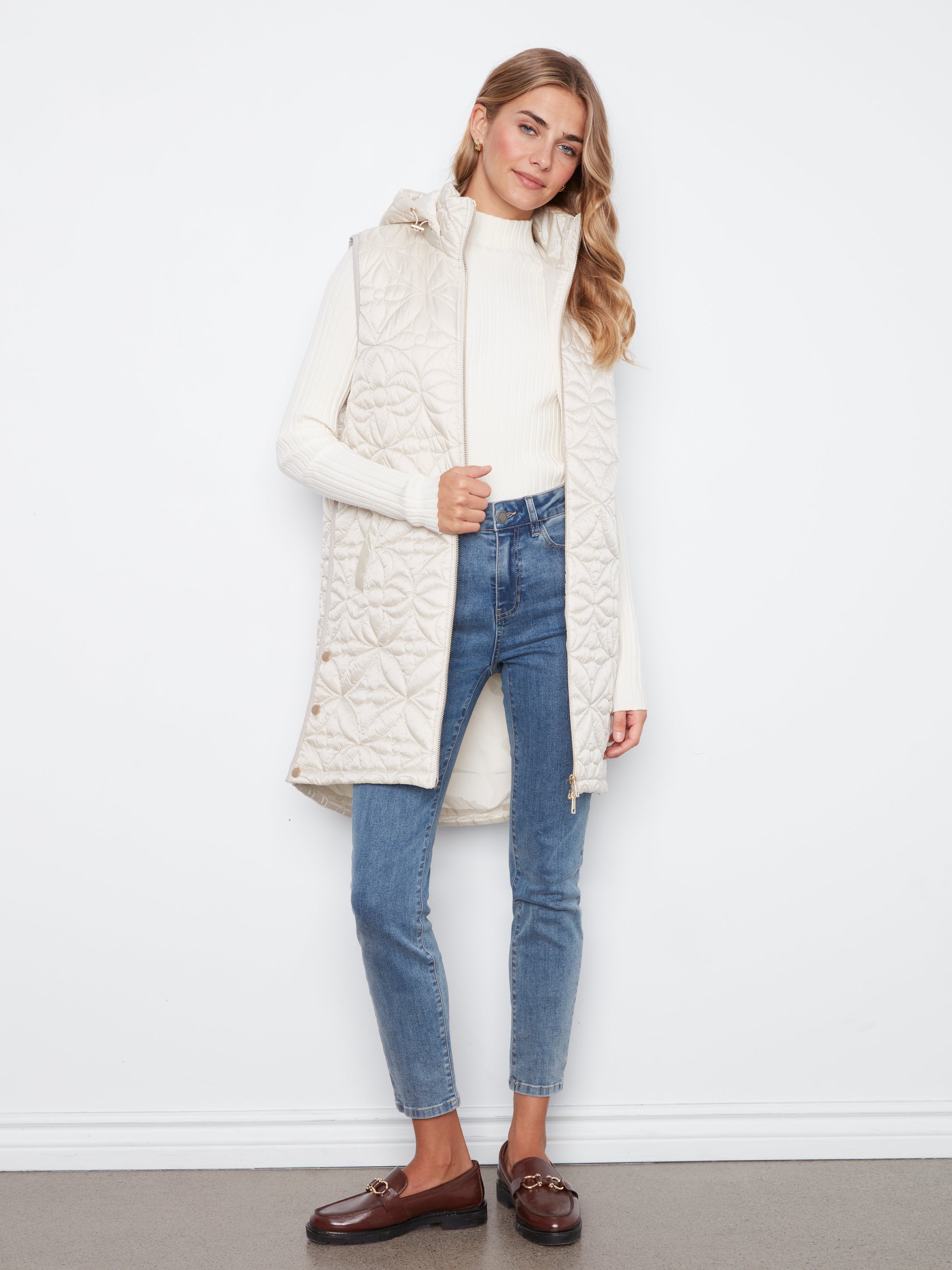 Charlie B Long Puffer Vest - Style C6426-135B