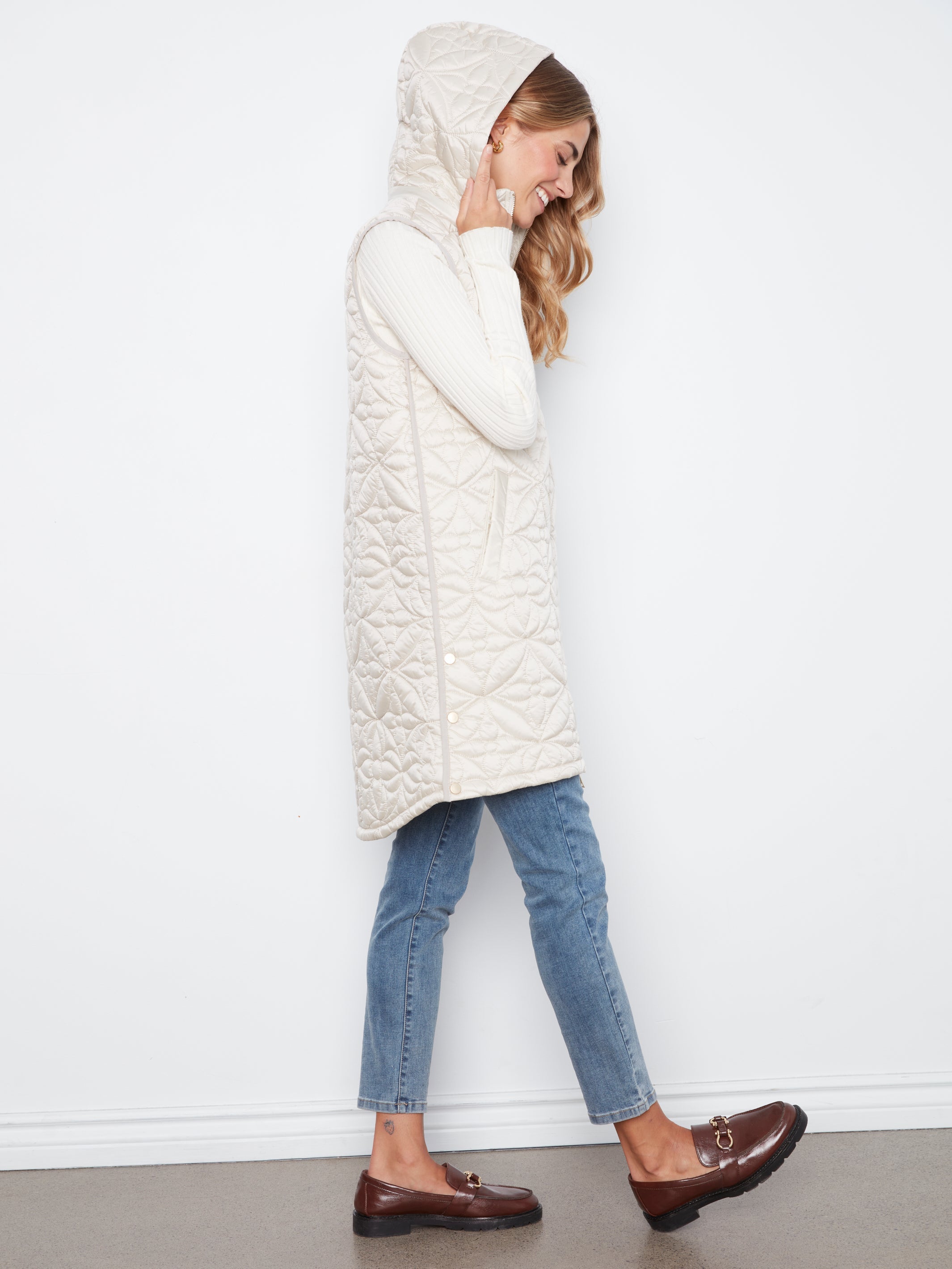 Charlie B Long Puffer Vest - Style C6426-135B