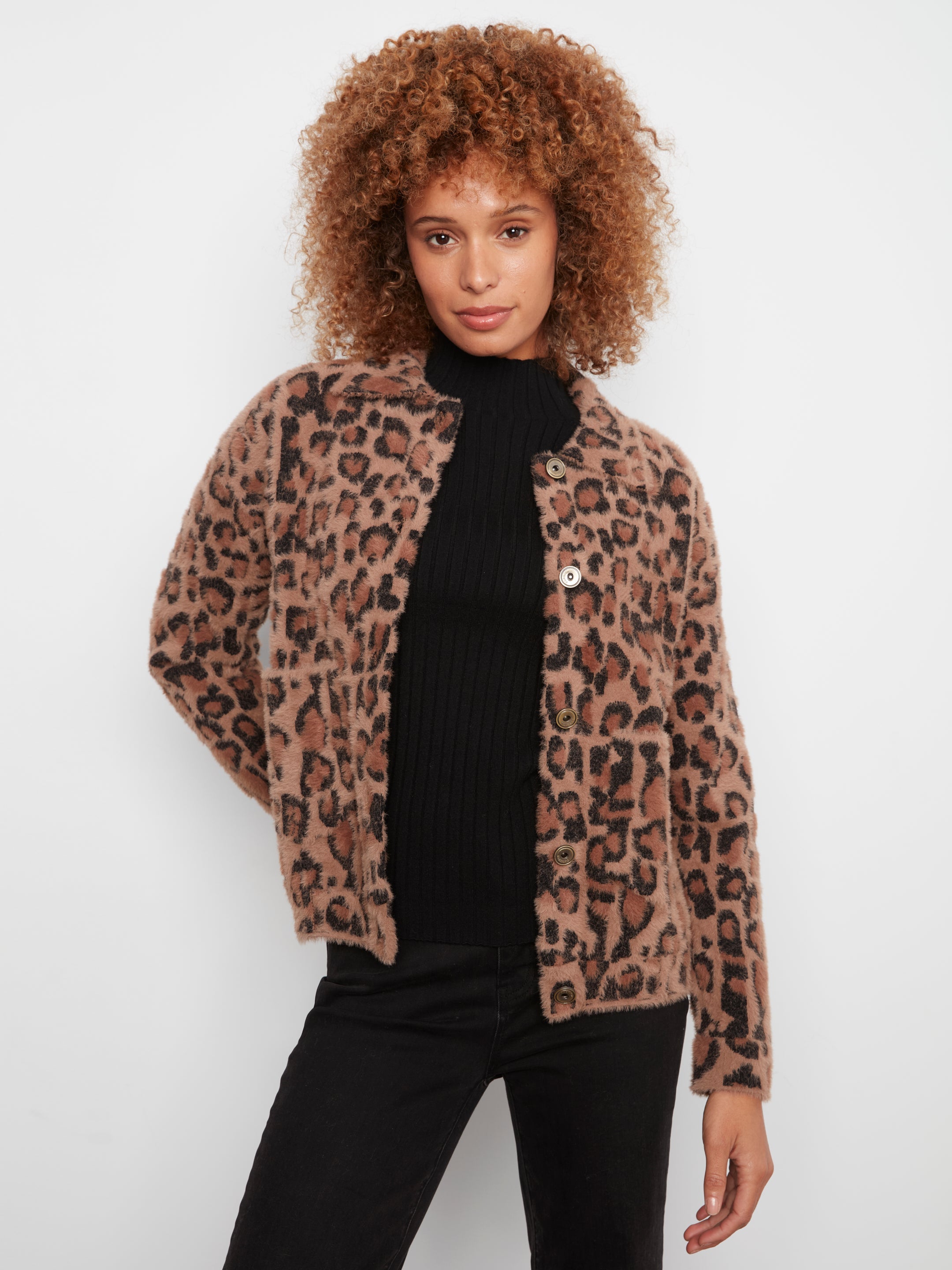 Charlie B Soft Jacquard Knit Jacket - Style C6432P-731C
