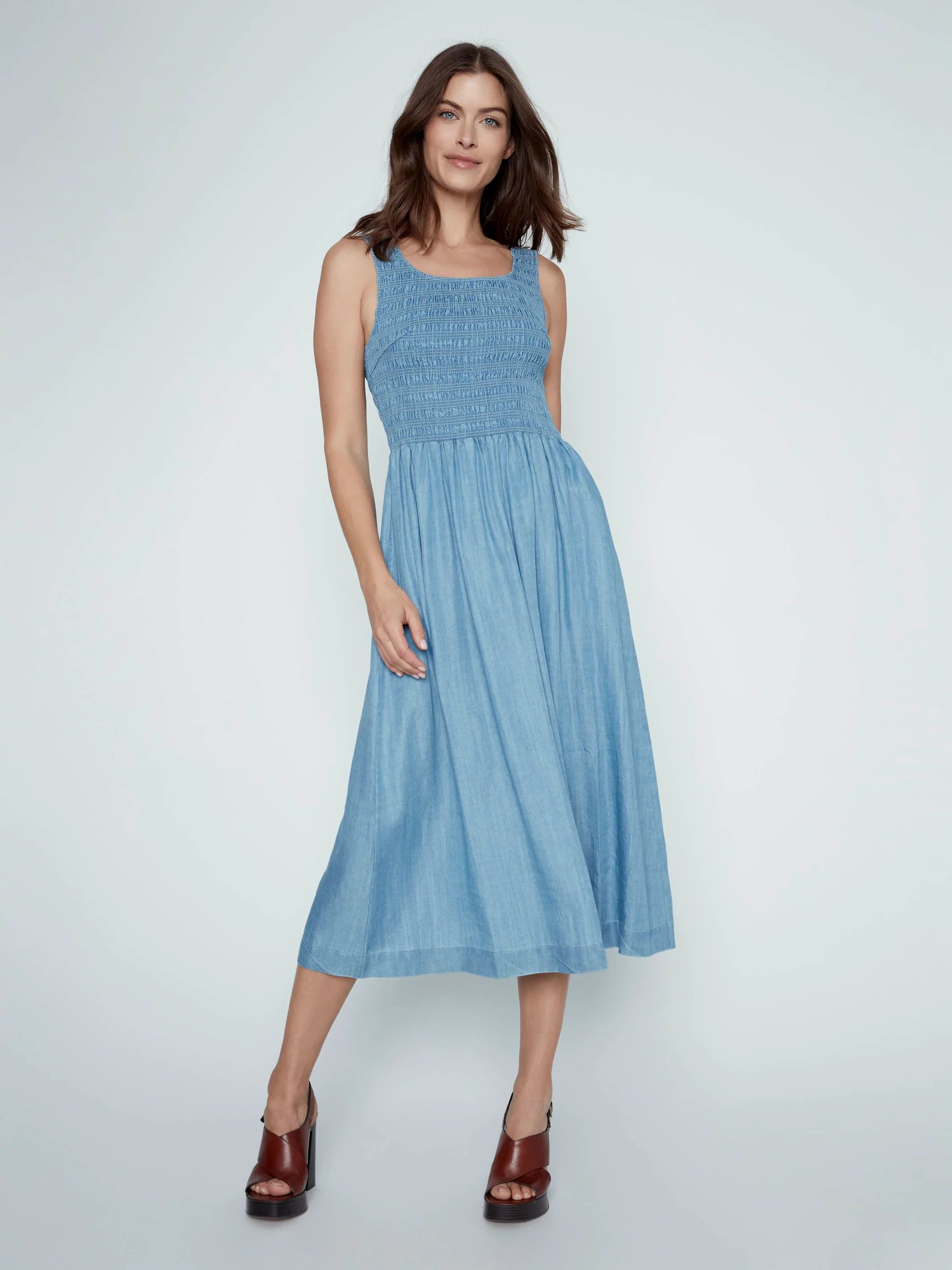 Sleeveless Smocked Maxi Dress