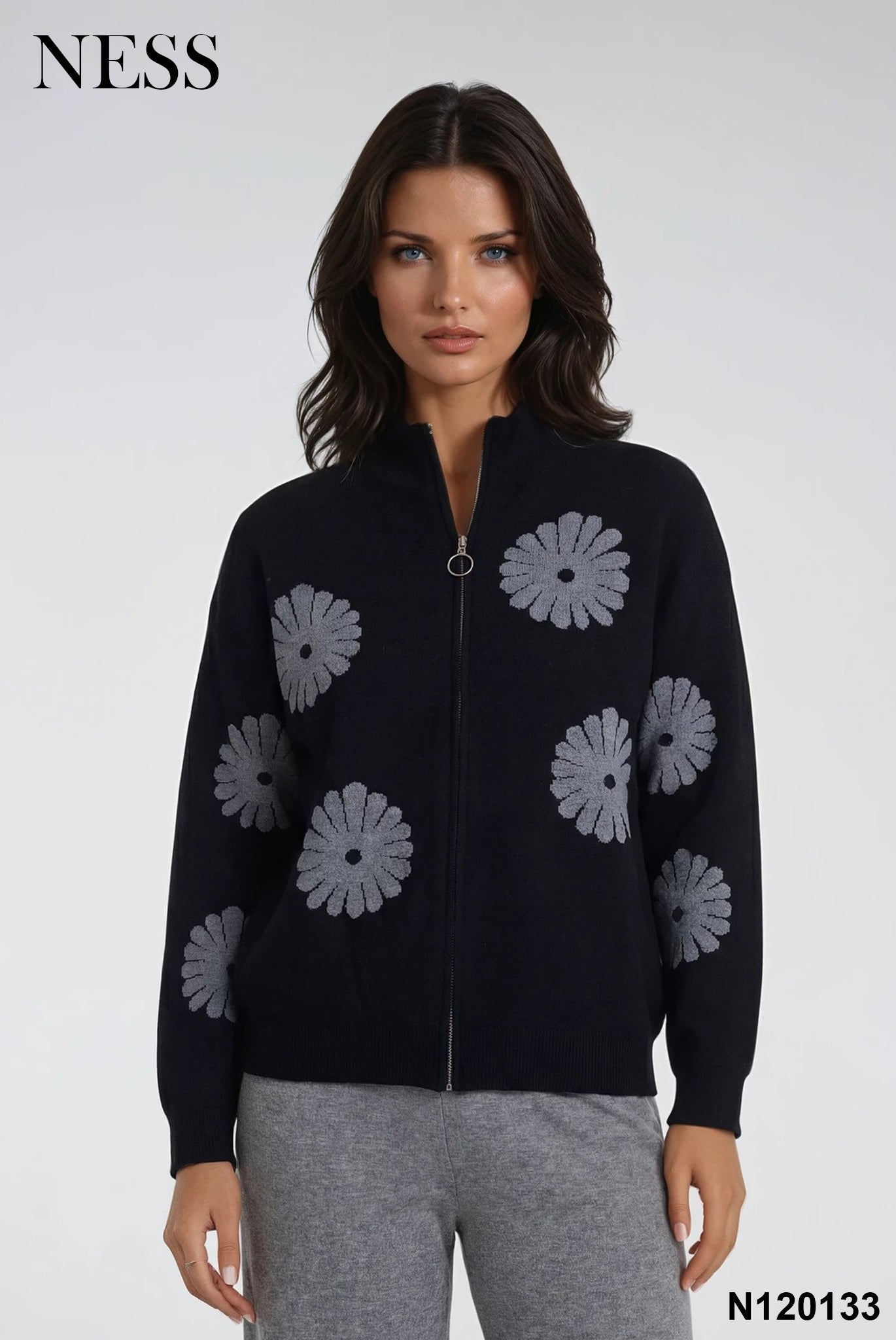 NESS Sweater With Flowers - Style N120133