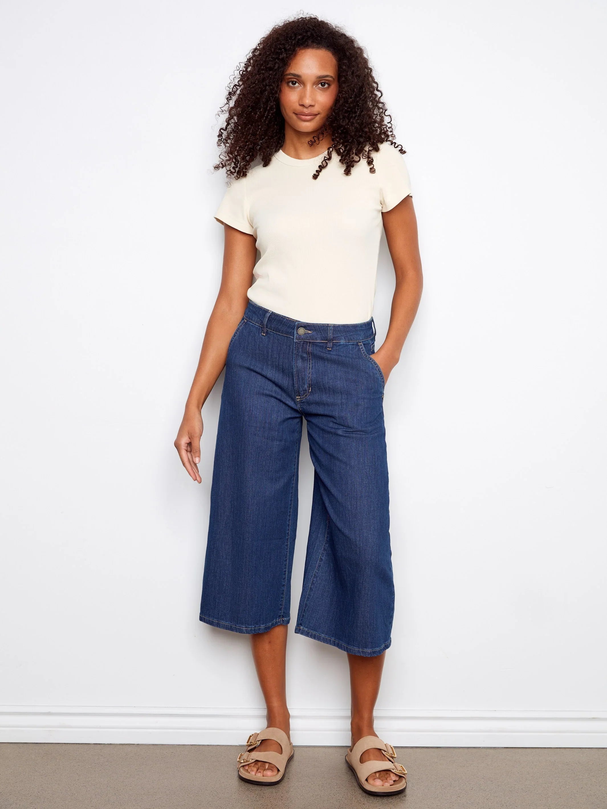 Cropped Palazzo Jeans