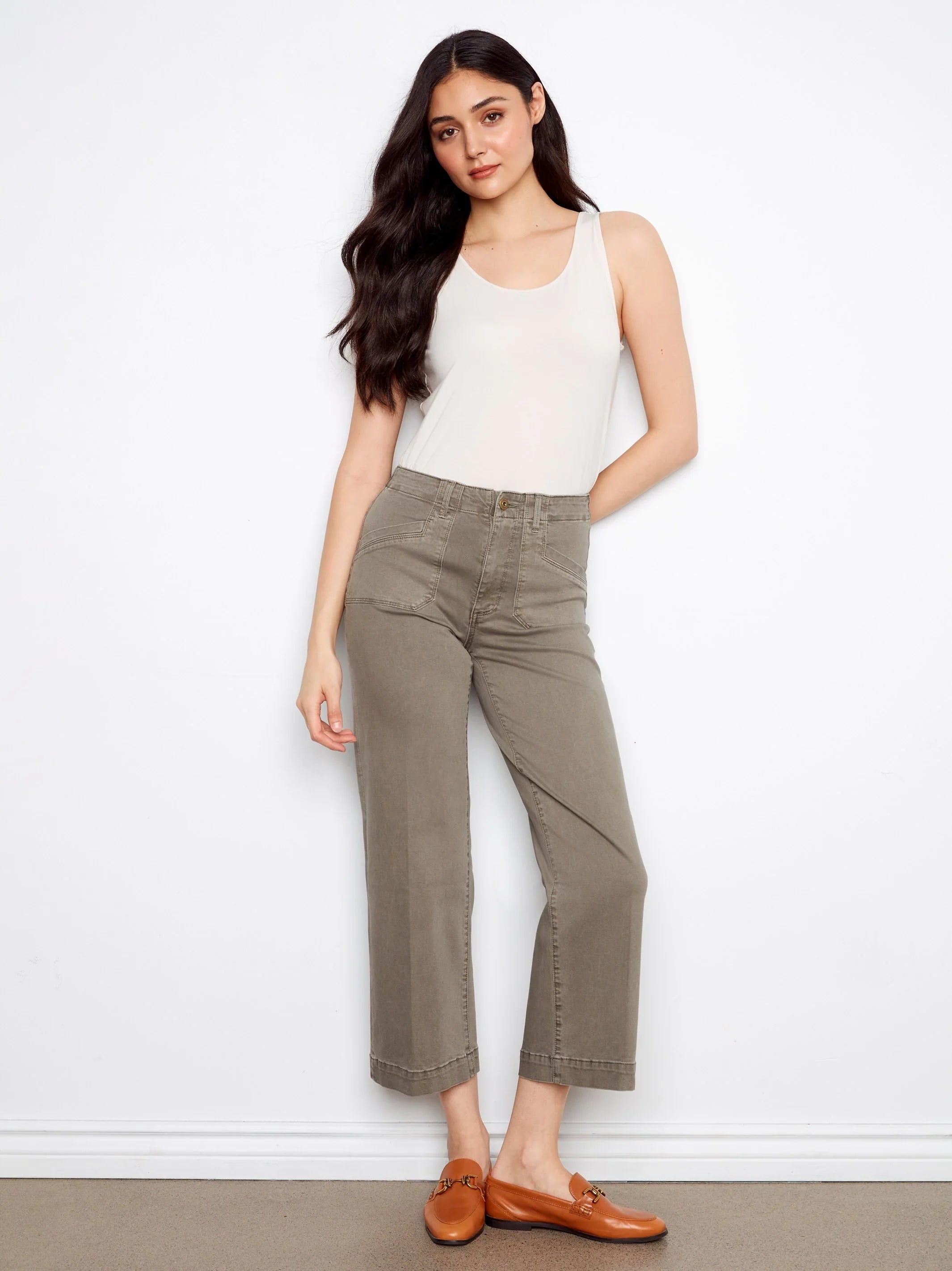 Wide-Leg Cropped Pants