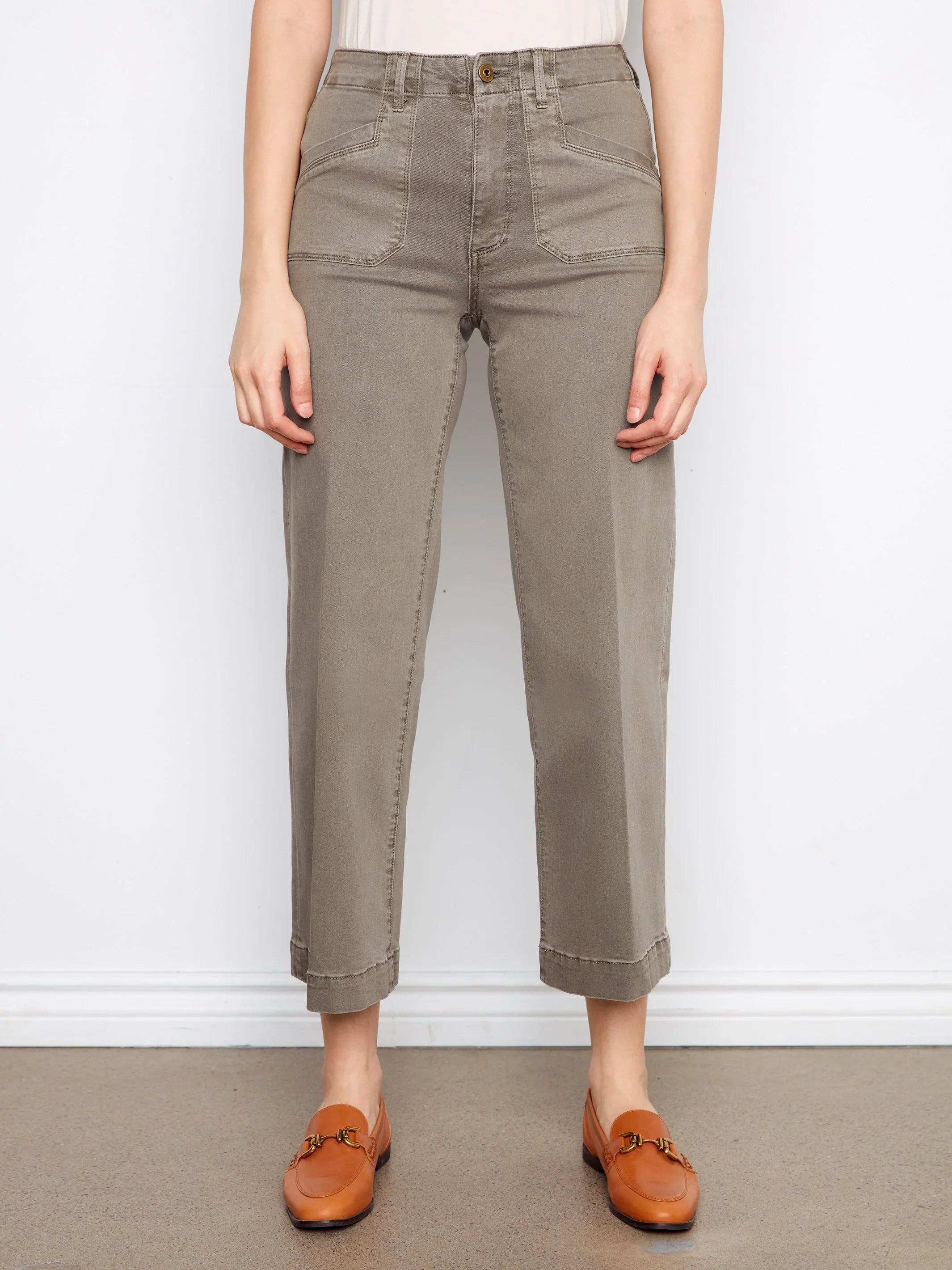 Wide-Leg Cropped Pants