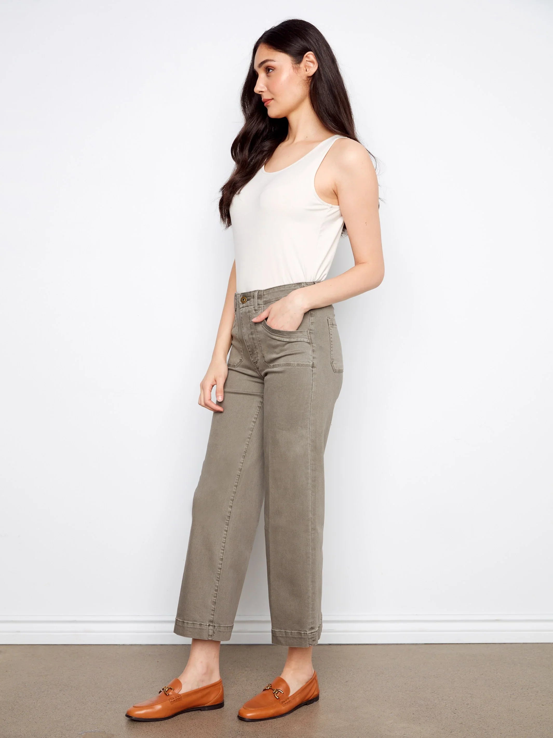 Wide-Leg Cropped Pants