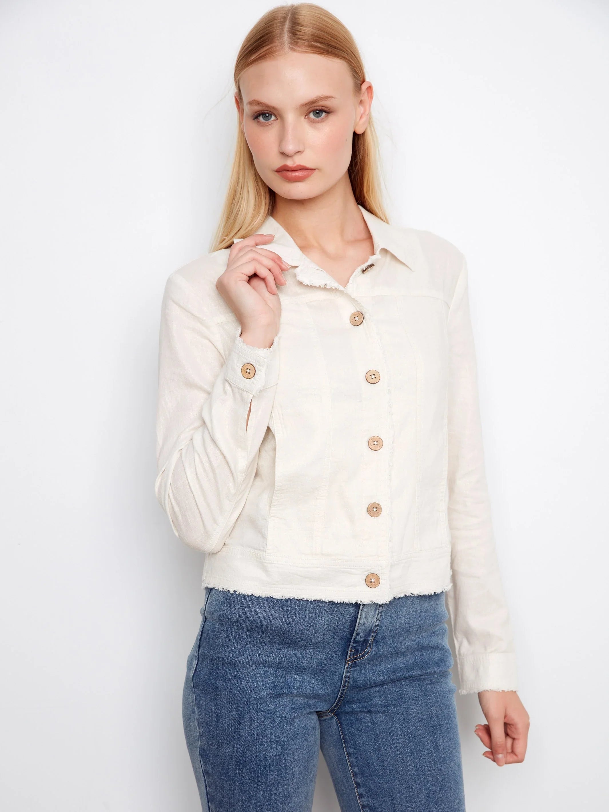 Foiled Linen Blend Jacket