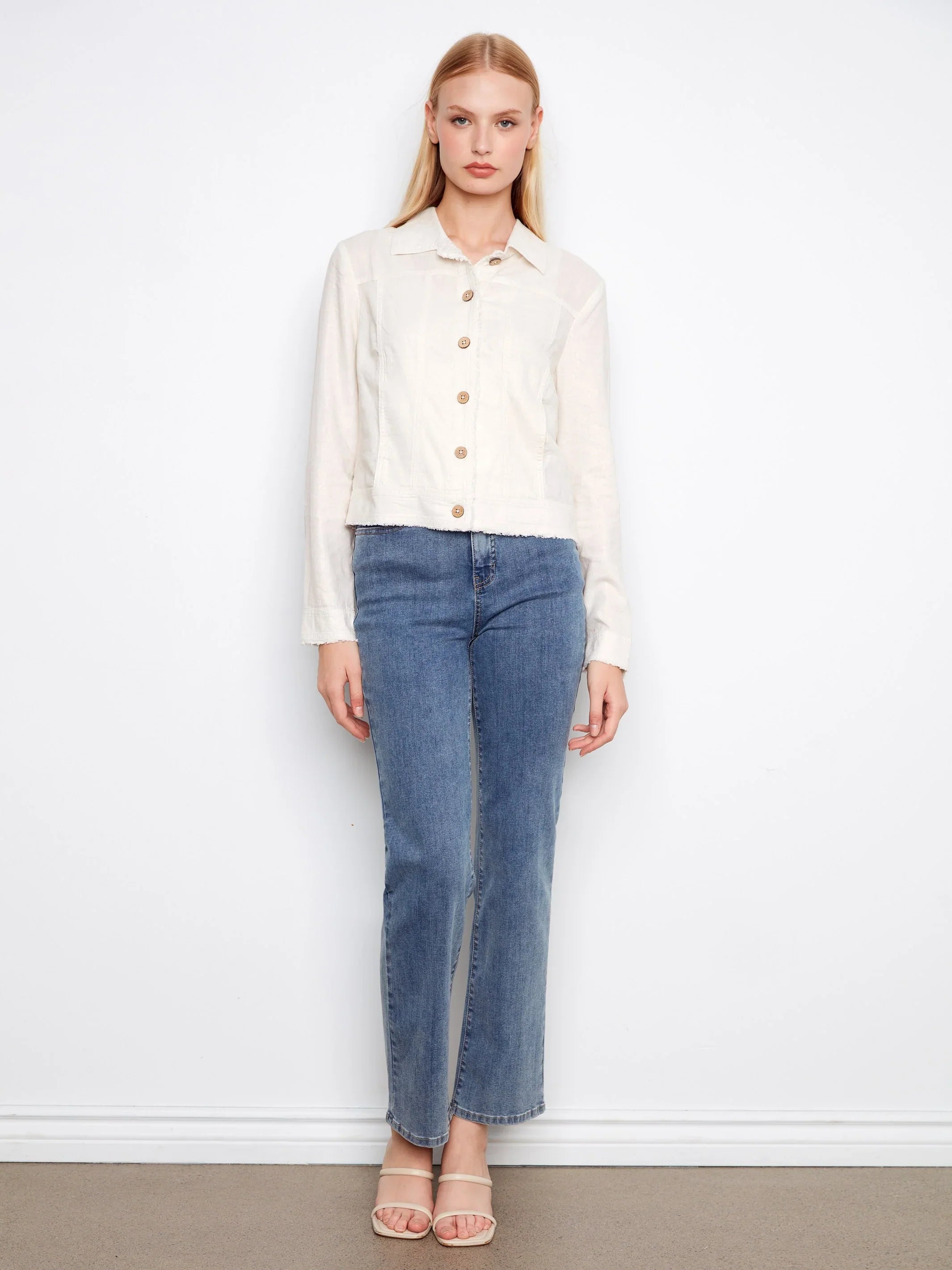 Foiled Linen Blend Jacket
