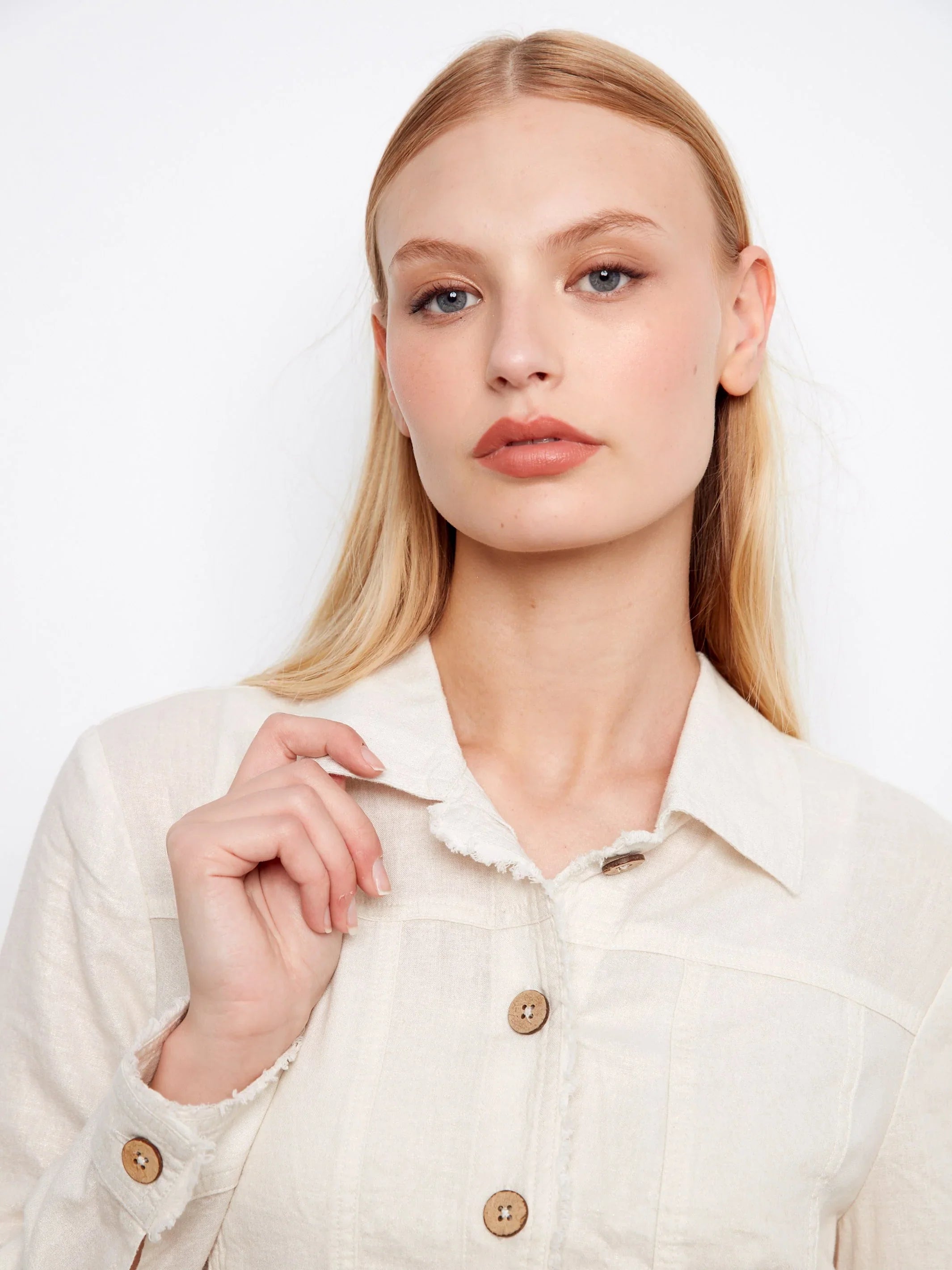 Foiled Linen Blend Jacket