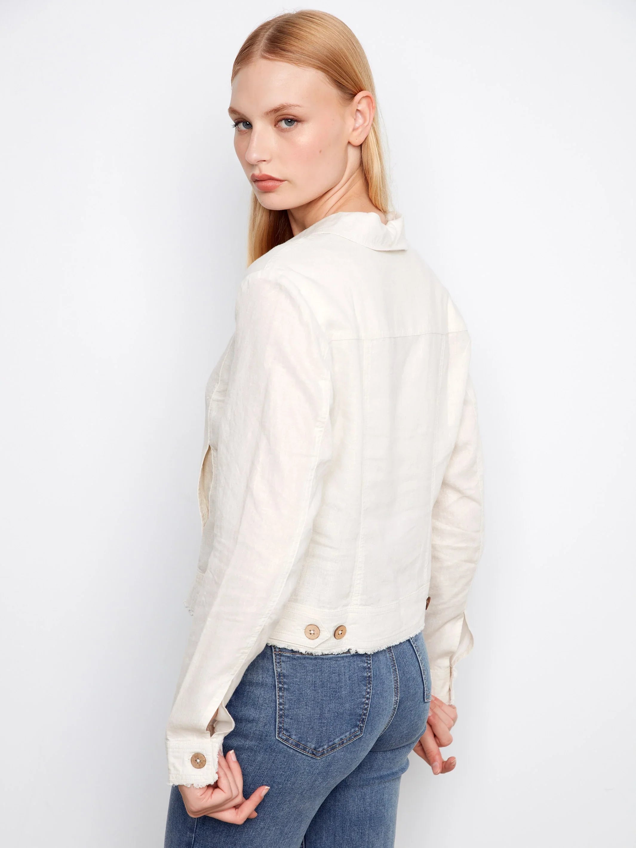 Foiled Linen Blend Jacket