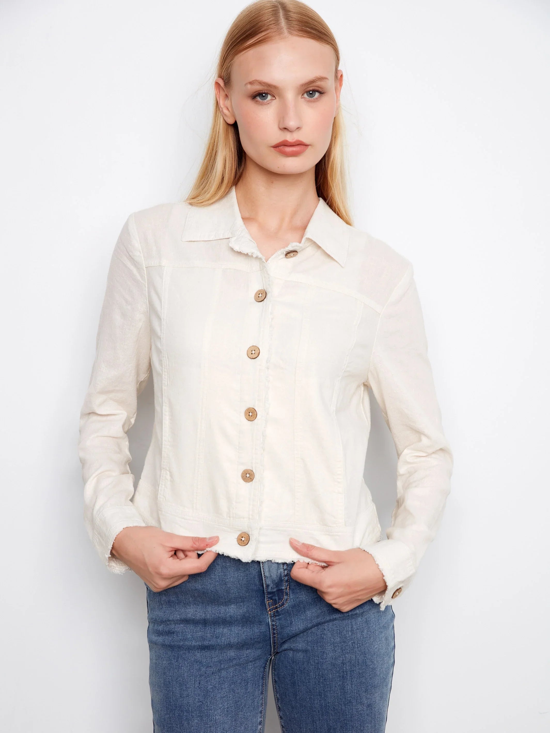 Foiled Linen Blend Jacket