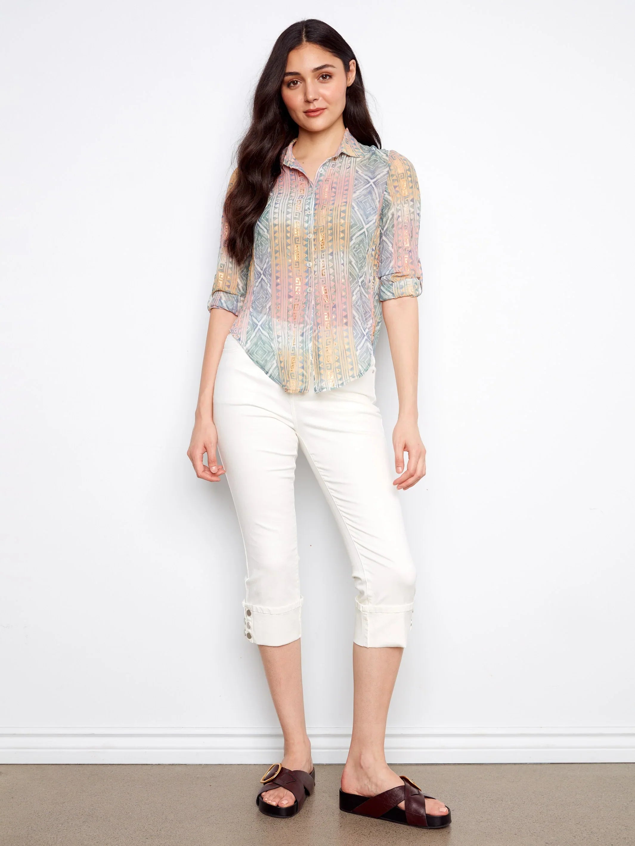 Printed Foil Blouse