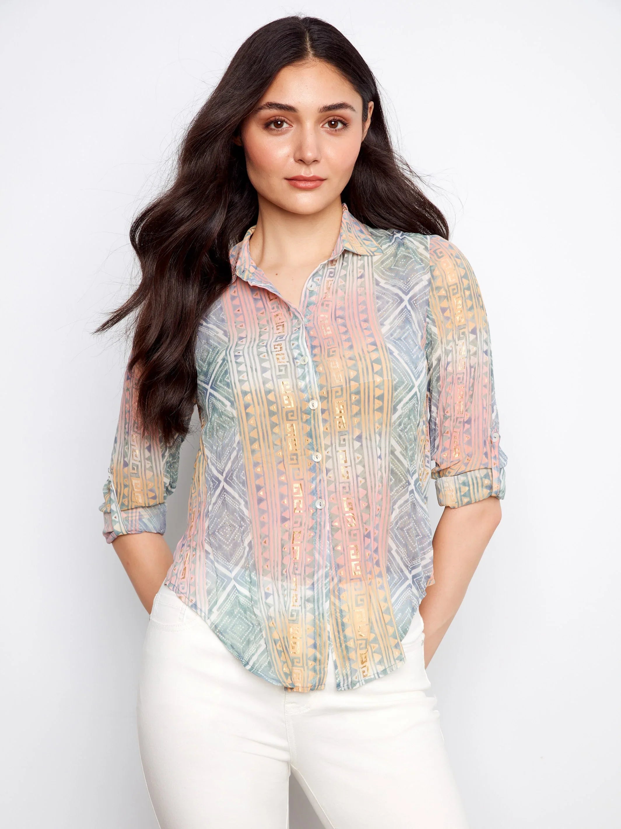 Printed Foil Blouse