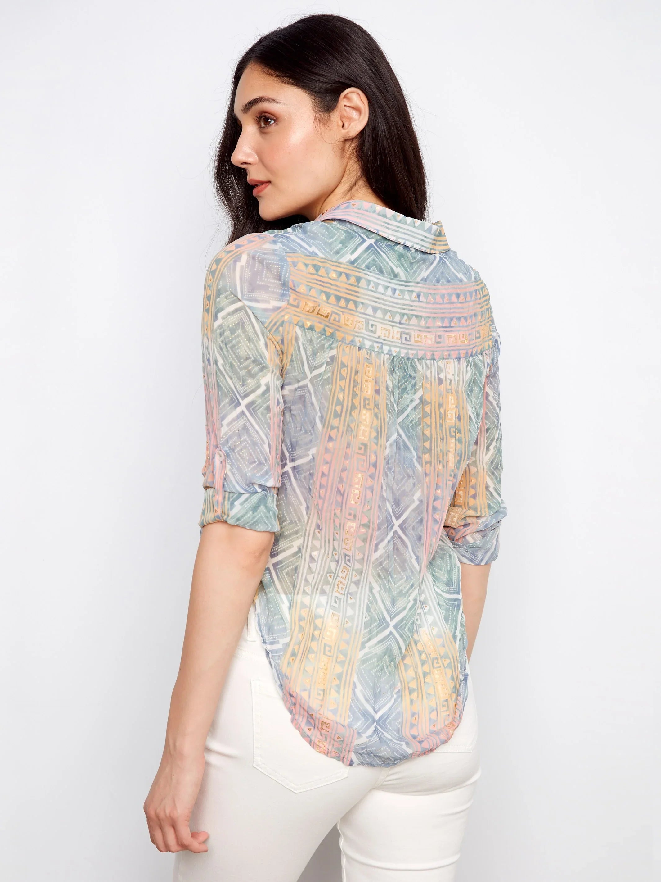 Printed Foil Blouse