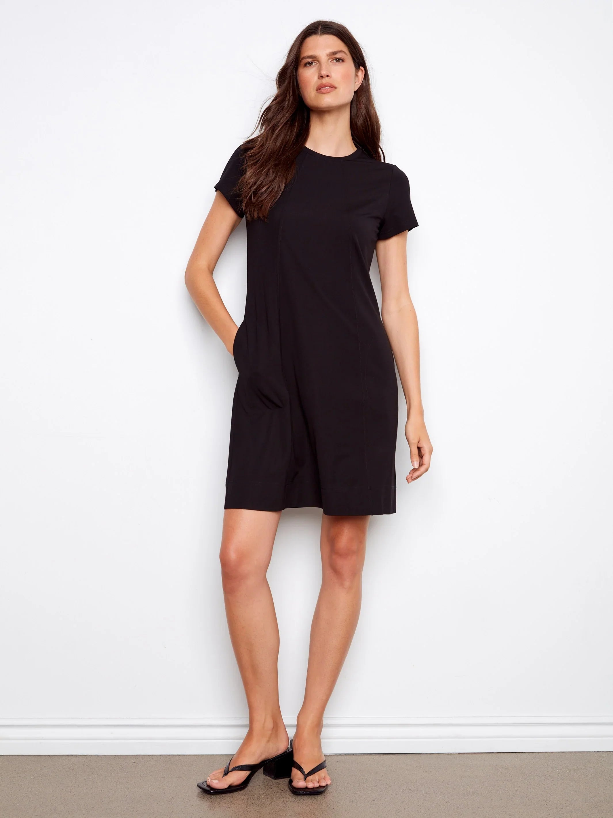 Interlock Knit Knee-Length Dress