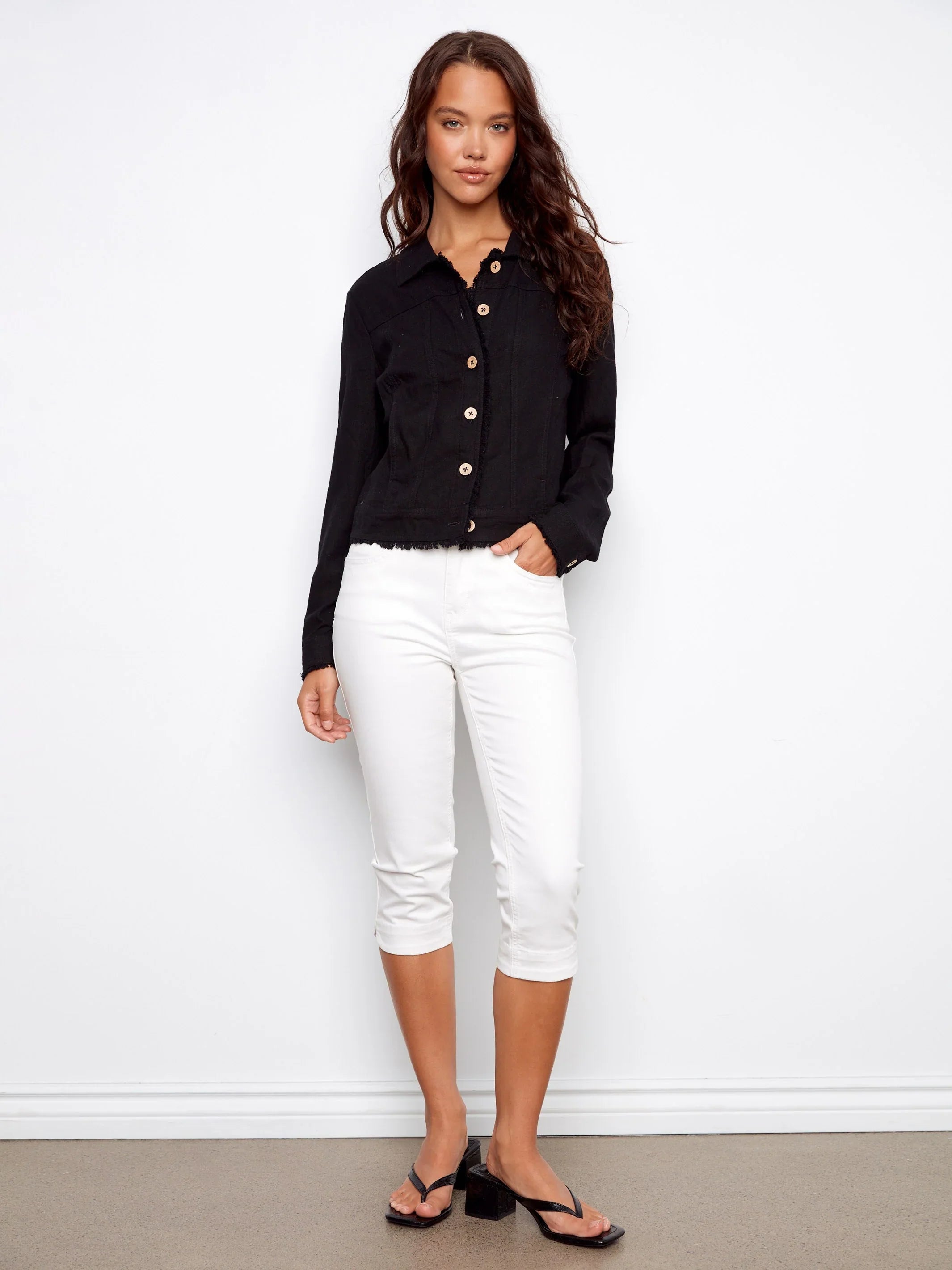Linen Frayed Jacket